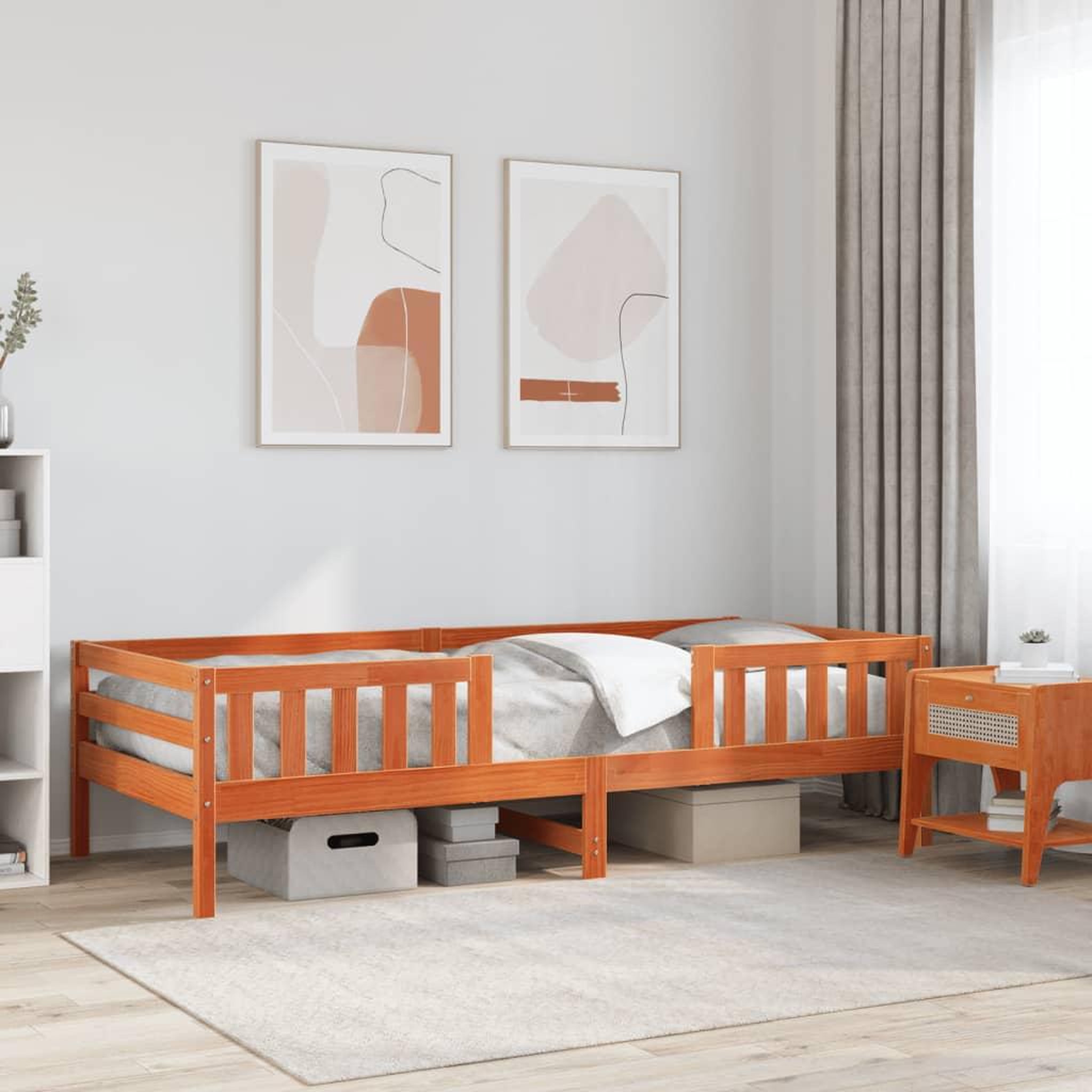 VIDAXL Cadre de lit sans matelas cire marron 75x190 cm bois pin massif