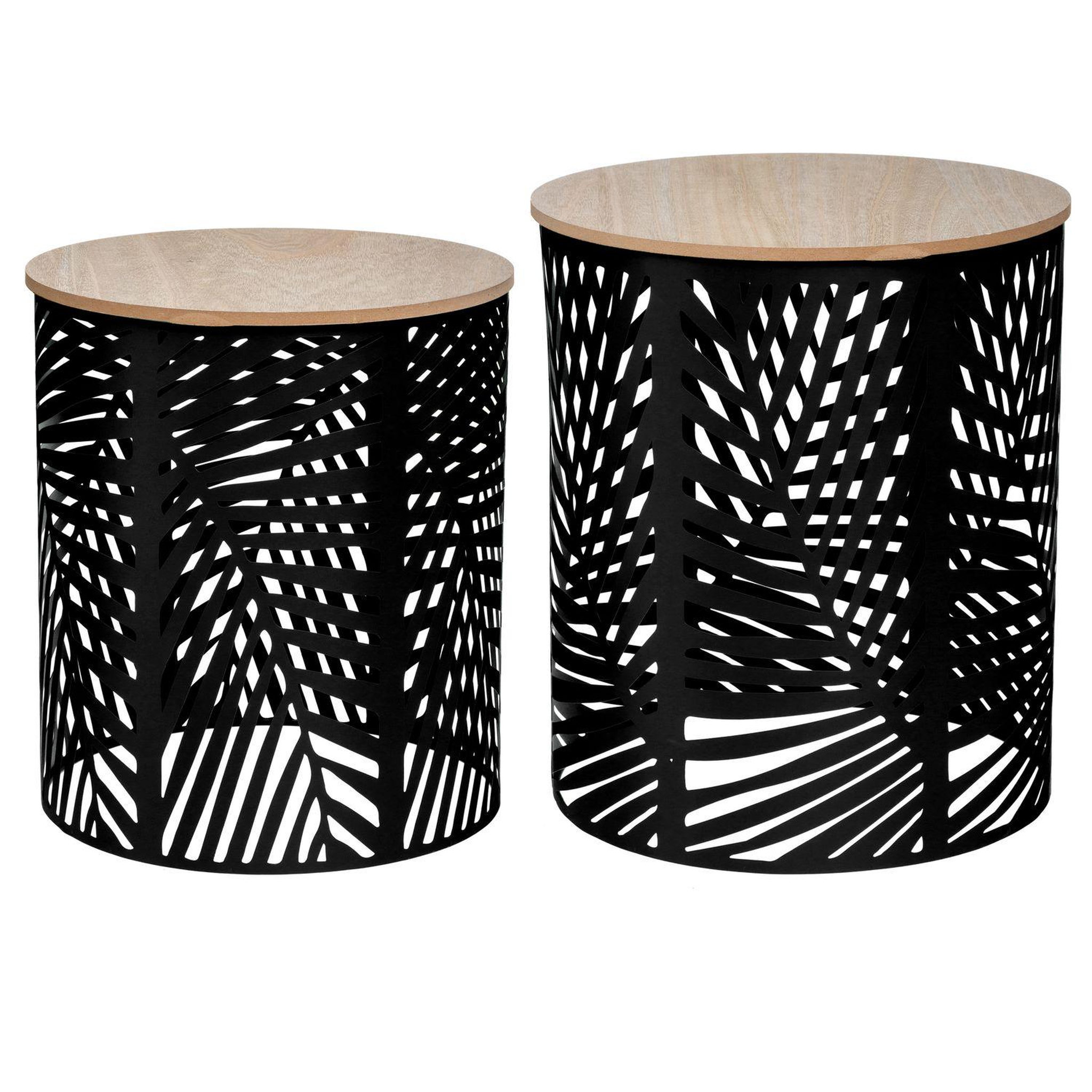 ATMOSPHERA 2 Tables d'appoint design métal bois Contempo - Noir