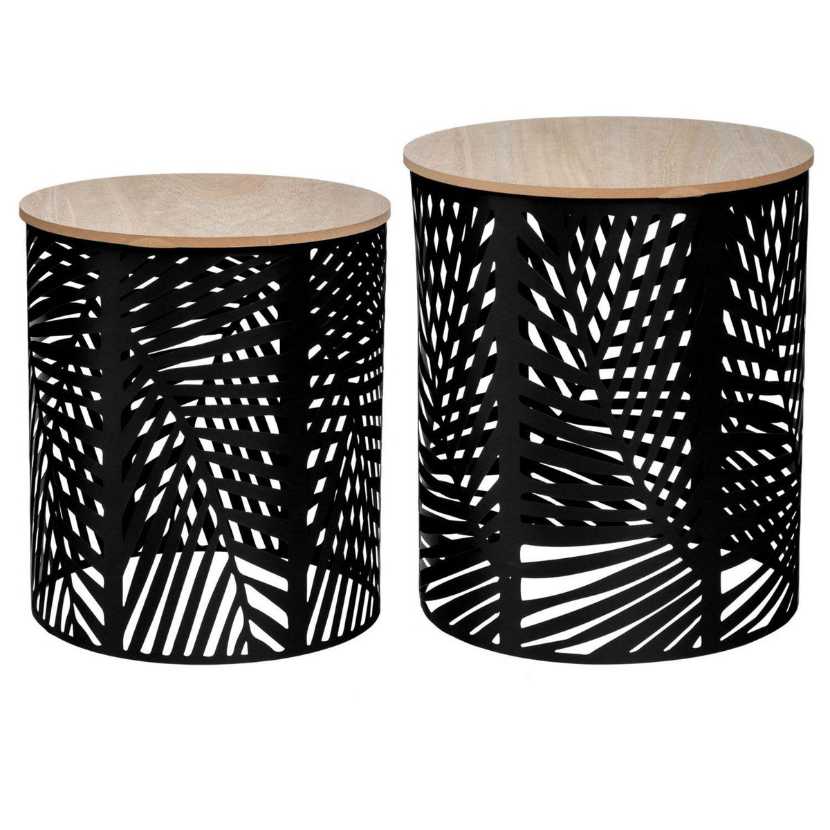 ATMOSPHERA 2 Tables d'appoint design métal bois Contempo - Noir
