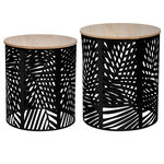ATMOSPHERA 2 Tables d'appoint design métal bois Contempo - Noir