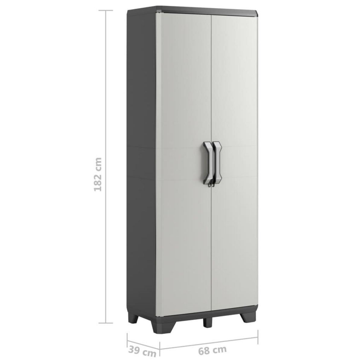 Keter Keter Armoire de rangement polyvalente Gear Noir et gris 182 cm