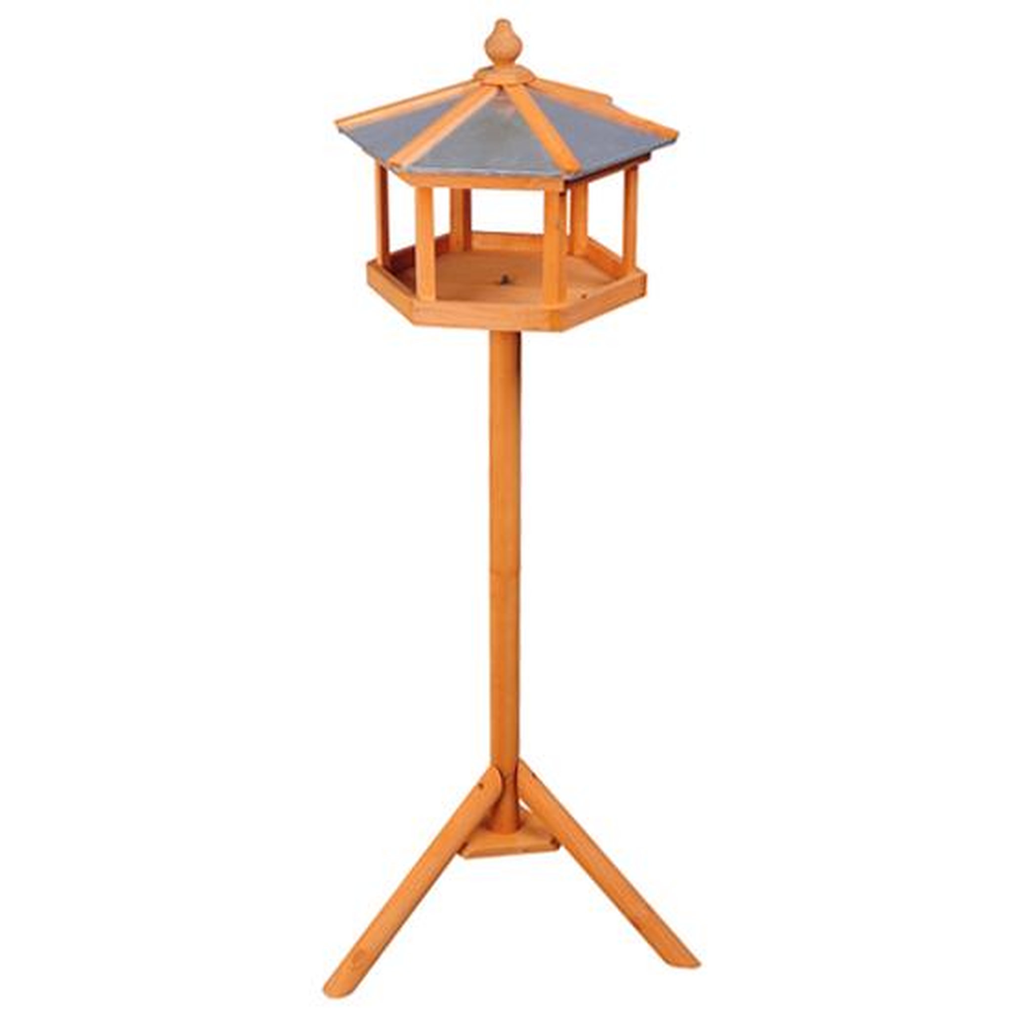 Voir la diapositive 4 : HOMCOM Mangeoire sur pied nichoir a plateau station a oiseau bois pour exterieur 113 cm