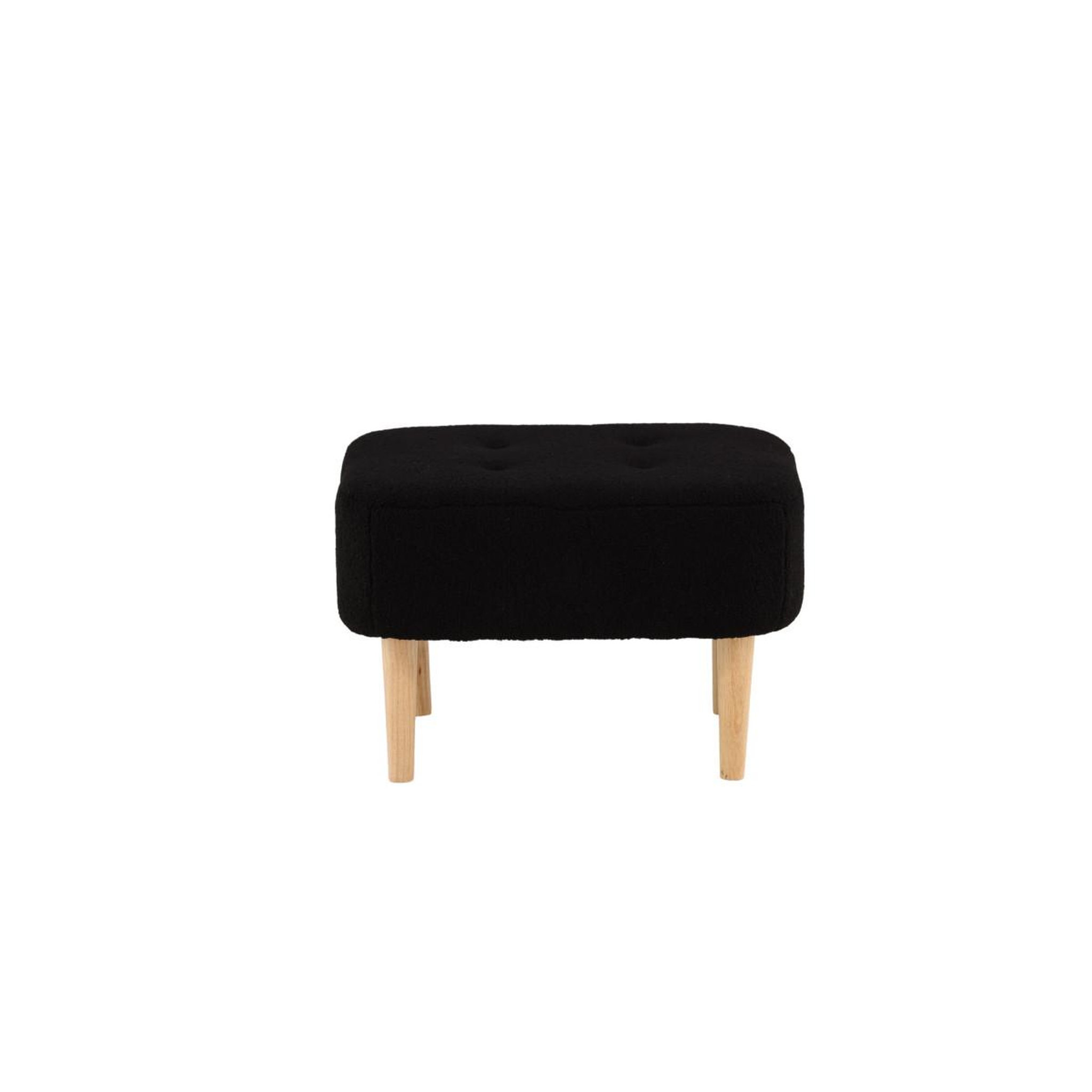 Voir la diapositive 2 : Paris Prix Pouf déco en tissu  salina  59cm noir