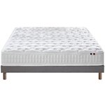 IDLITERIE Pack literie complet ASTRE : matelas, sommier, couette et oreillers, made in France. Coloris disponibles : Gris