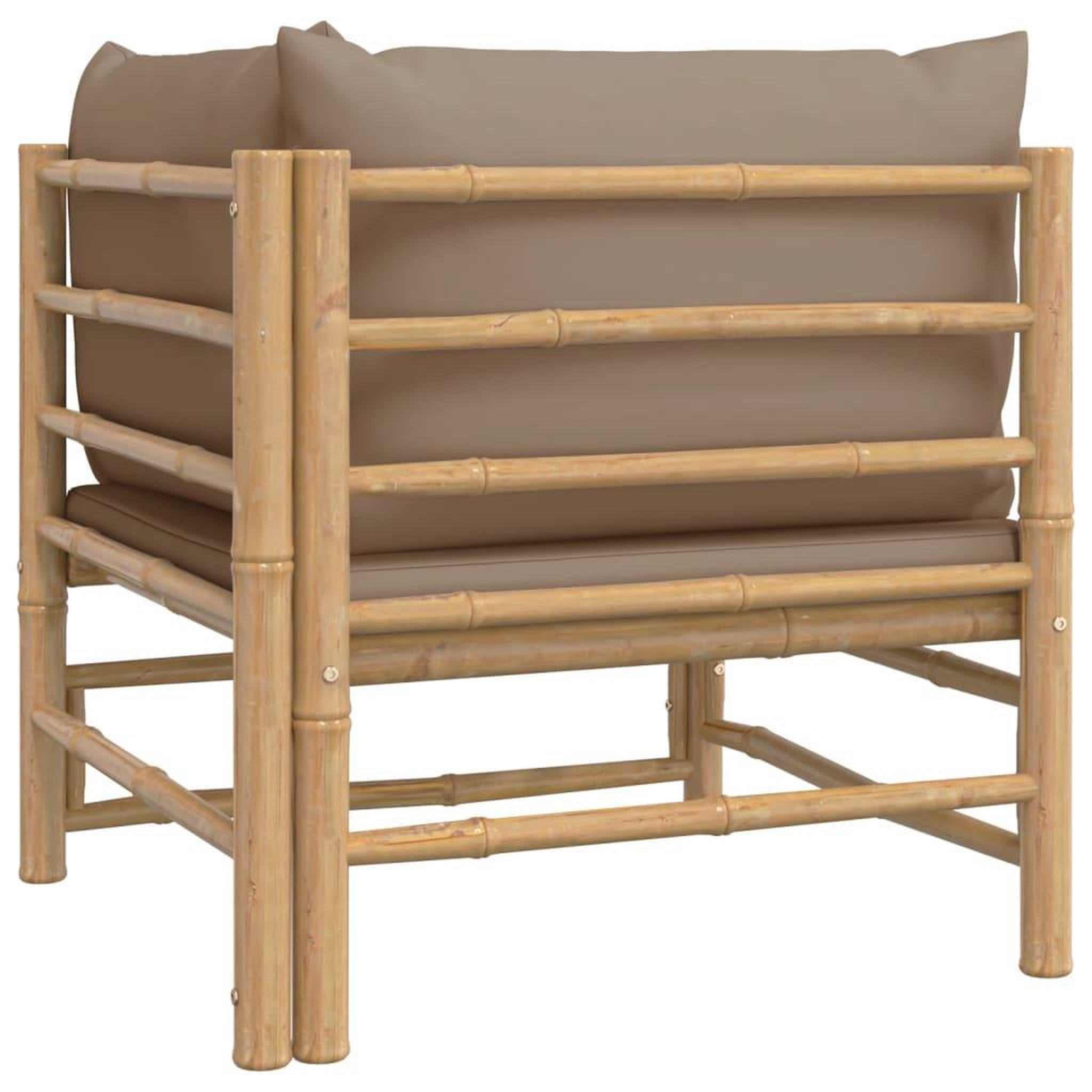 Voir la diapositive 5 : VIDAXL Canape d'angle de jardin avec coussins taupe bambou