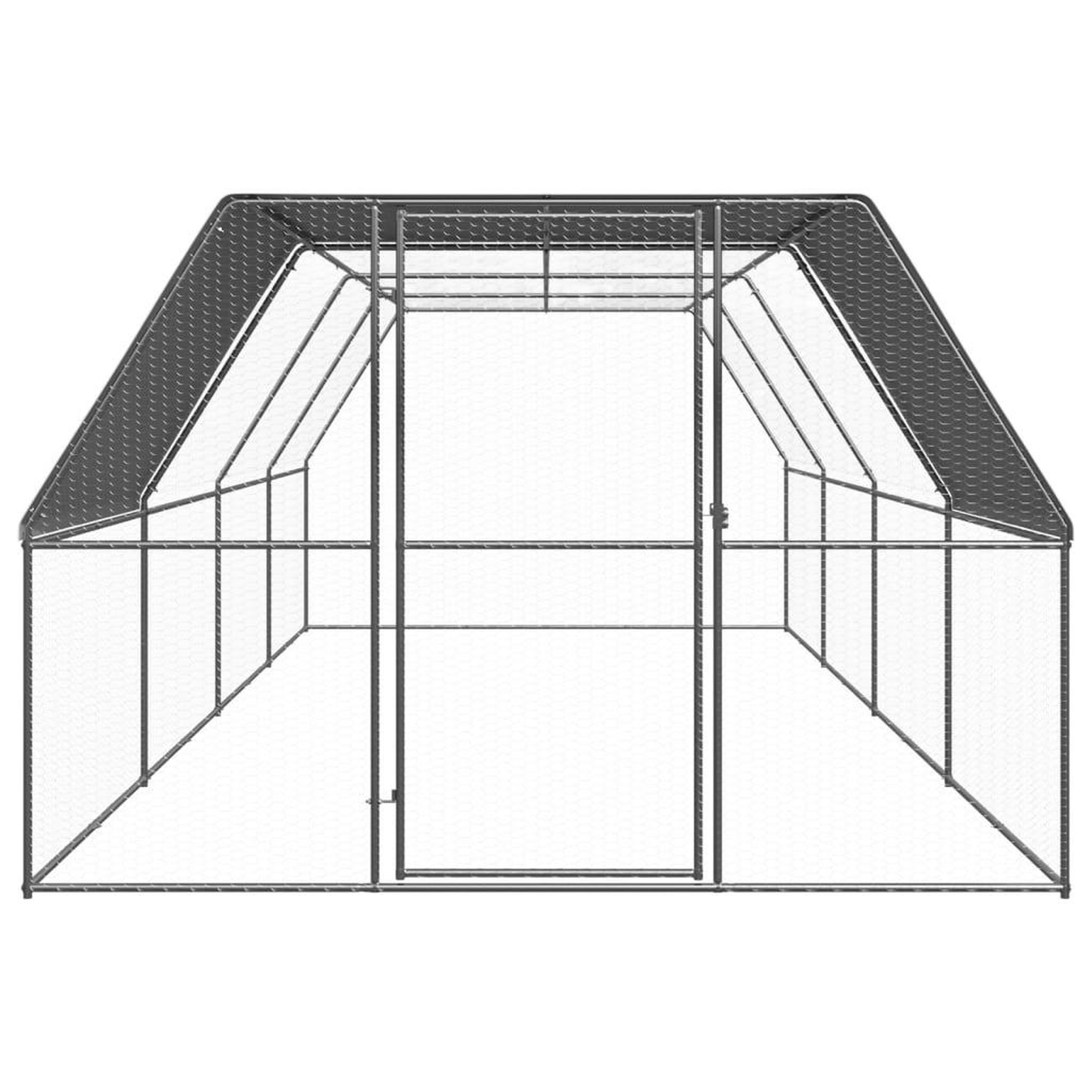 Voir la diapositive 2 : VIDAXL Poulailler d'exterieur 3x8x2 m Acier galvanise