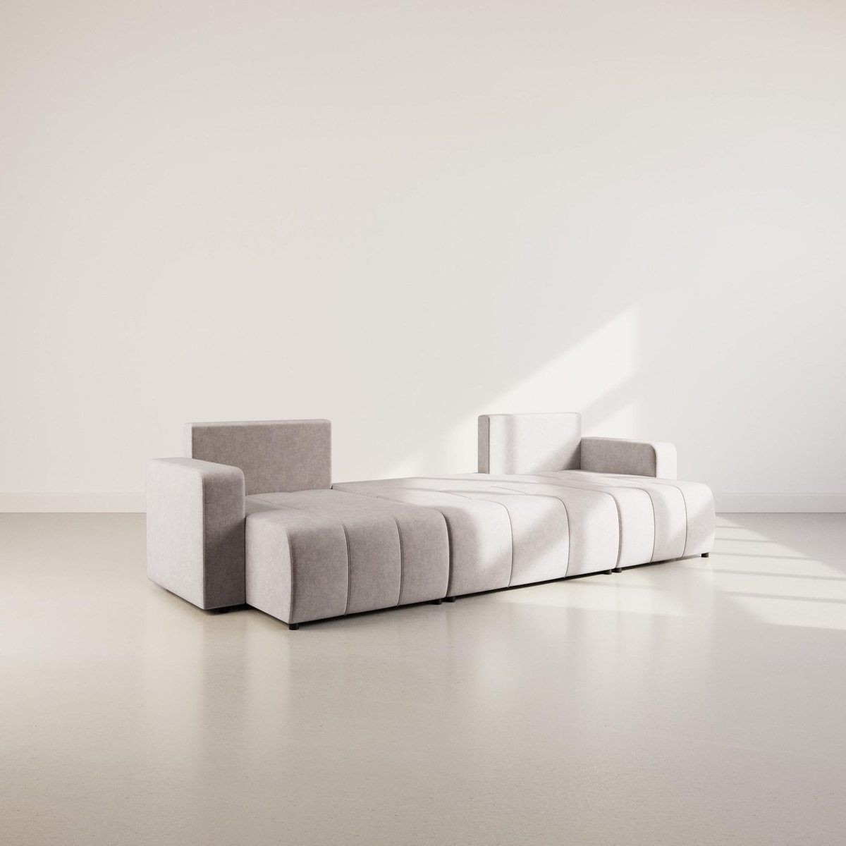 BEST MOBILIER Nicole - canapé panoramique en u 7 places convertible avec coffre en tissu