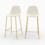Rendez vous déco Lot de 2 chaises pour îlot central 65 cm en cuir synthétique blanc-Henrik