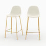 Voir la diapositive 1 : Rendez vous déco Lot de 2 chaises pour îlot central 65 cm en cuir synthétique blanc-Henrik