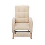 Voir la diapositive 5 : MERAX Fauteuil à Bascule Rocking Chair Avec Repose-pieds Teddy Beige