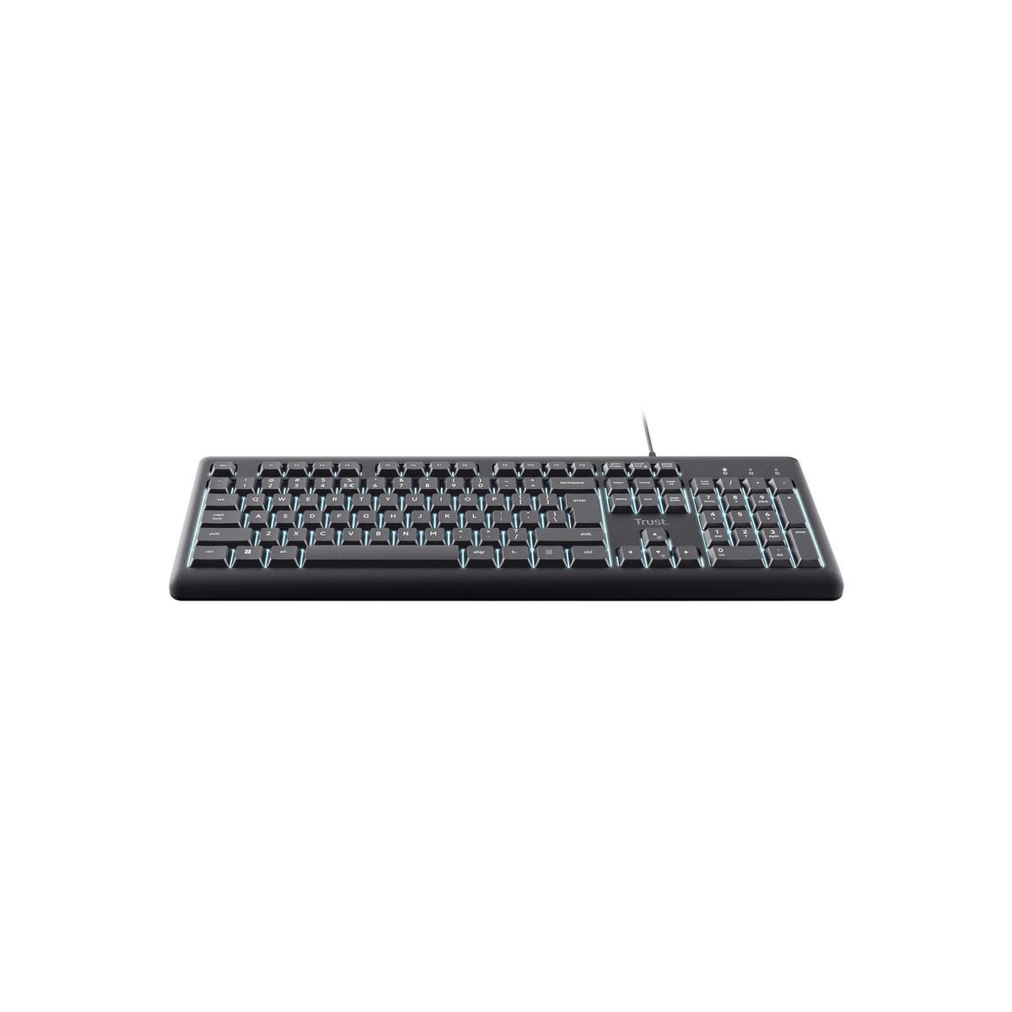 Voir la diapositive 3 : Trust Trust primo beleuchtete clavier maison/bureau usb qwerty italien noir