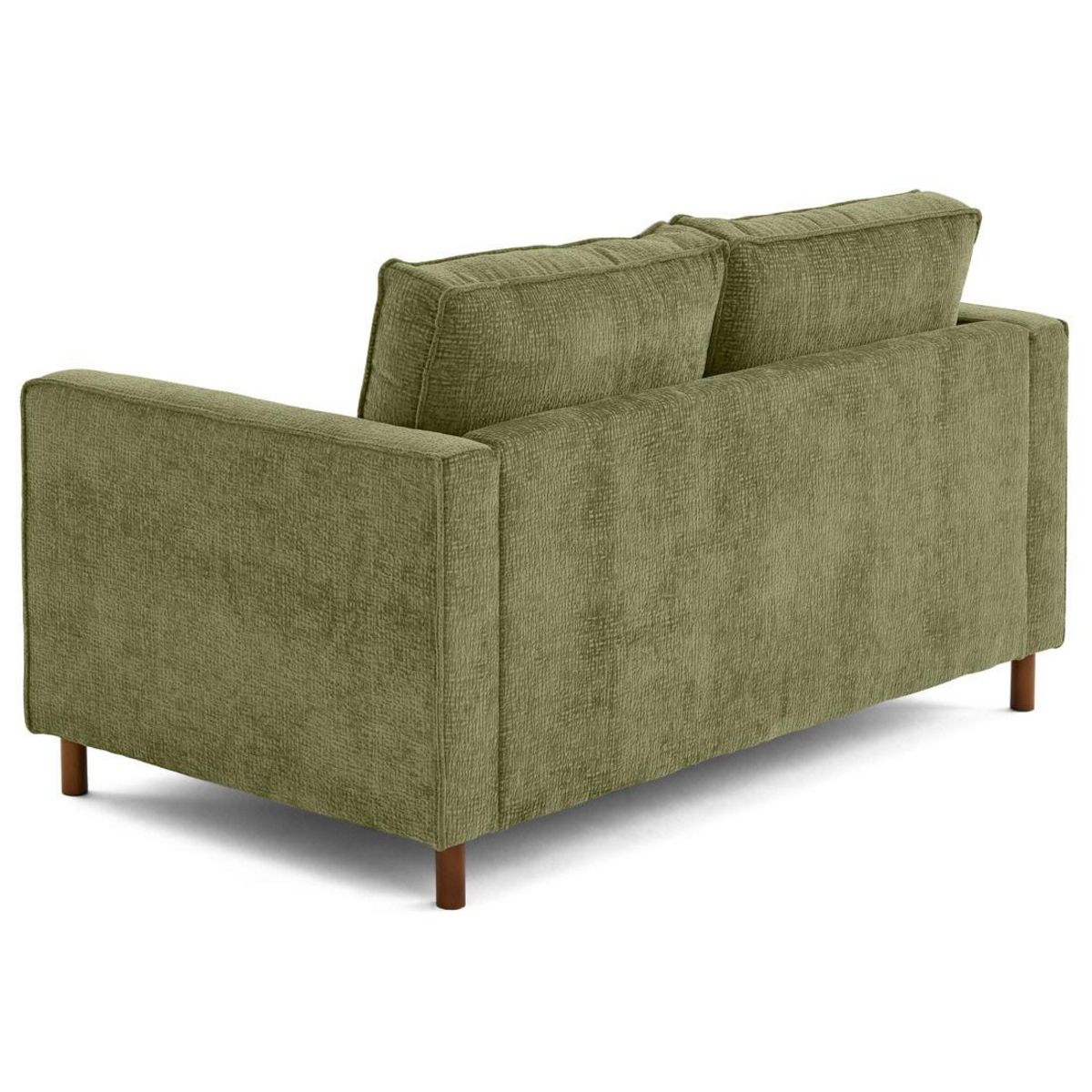 LISA DESIGN Jake - canapé droit 2 places en tissu velours relief - pieds en bois foncé