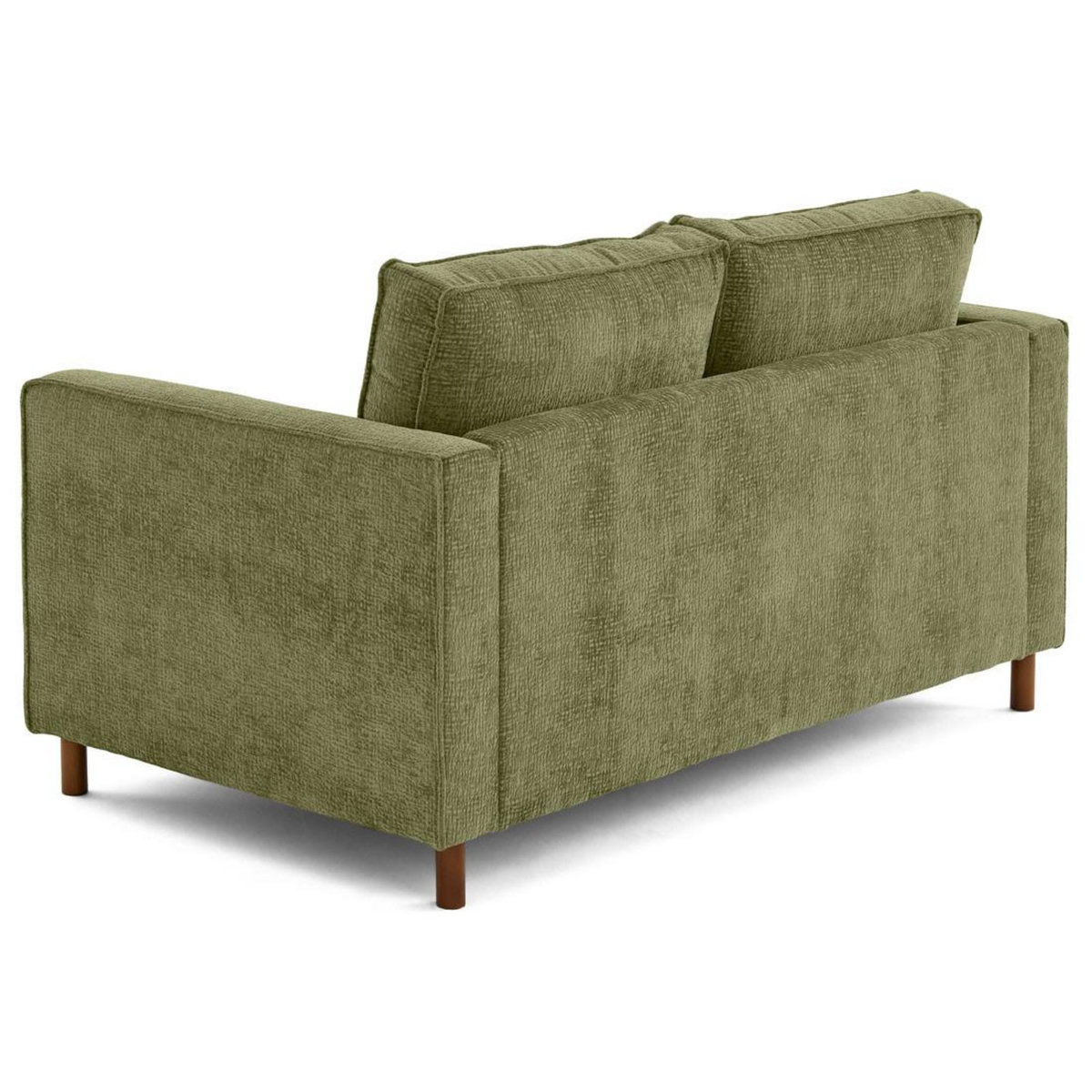 LISA DESIGN Jake - canapé droit 2 places en tissu velours relief - pieds en bois foncé