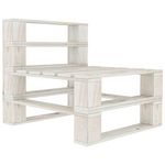 VIDAXL Canape de milieu palette de jardin bois blanc