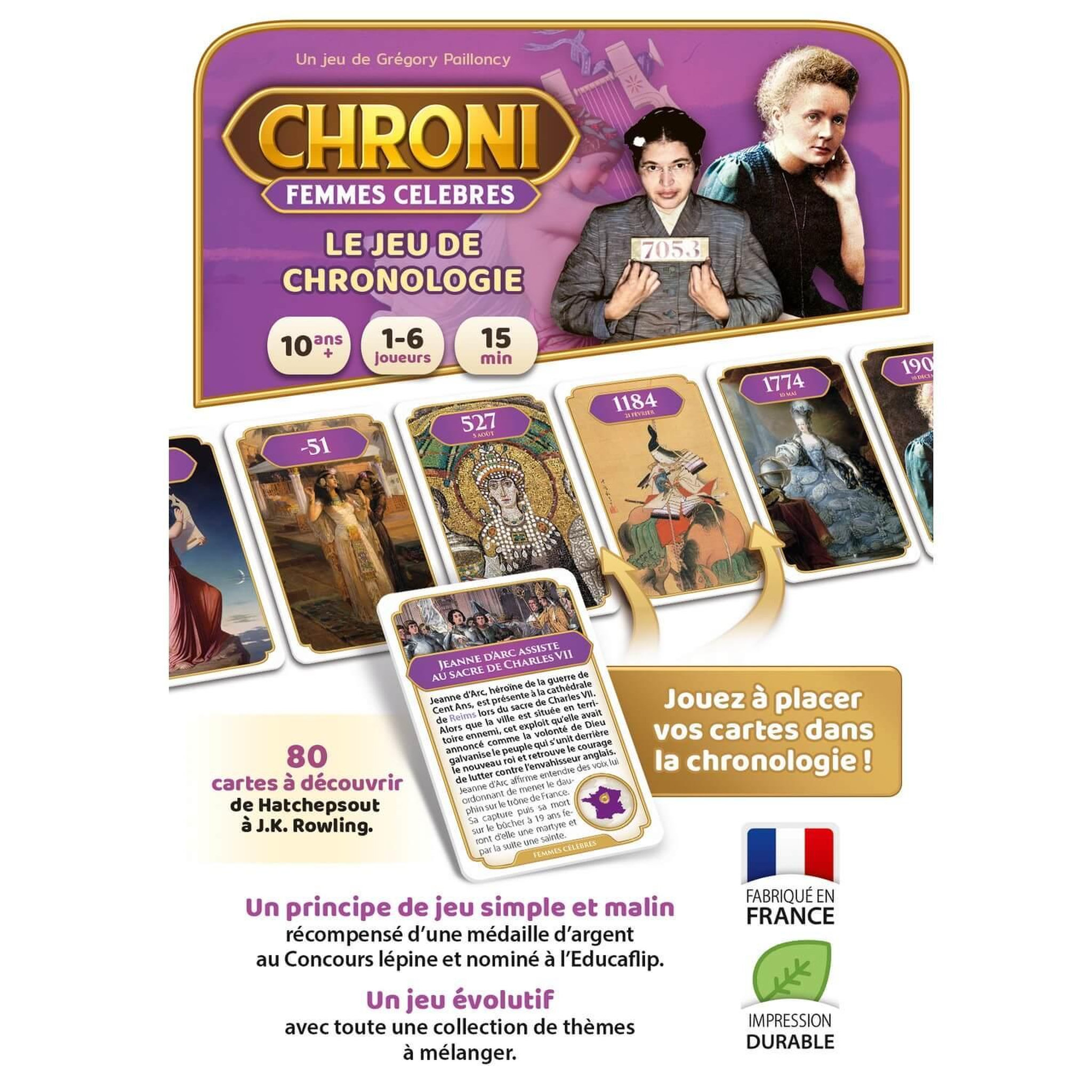Voir la diapositive 3 : Jeu d'ambiance On the go Editions Chroni Femmes Célèbres