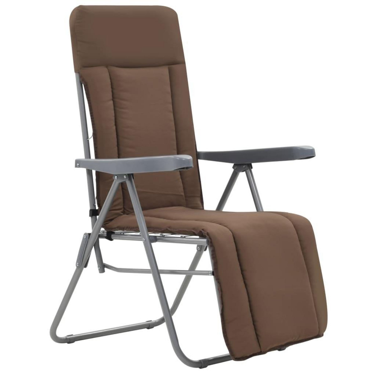 VIDAXL Chaises pliables de jardin avec coussins lot de 2 Marron