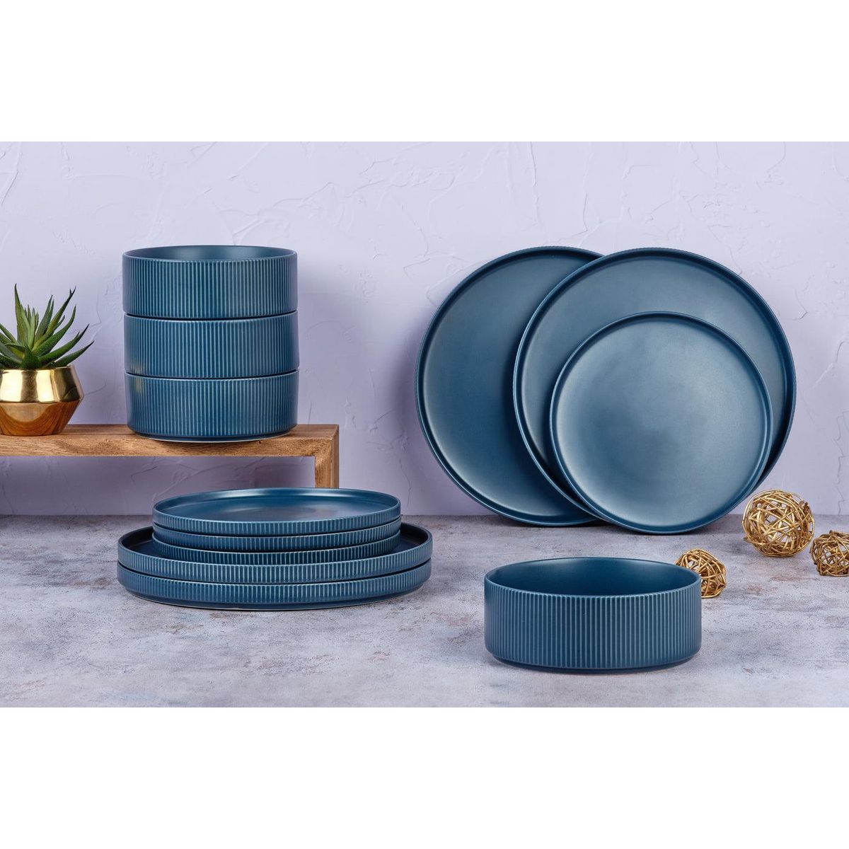 BJORN Service Les Essentiels SCANDI - 12 pièces - Marine