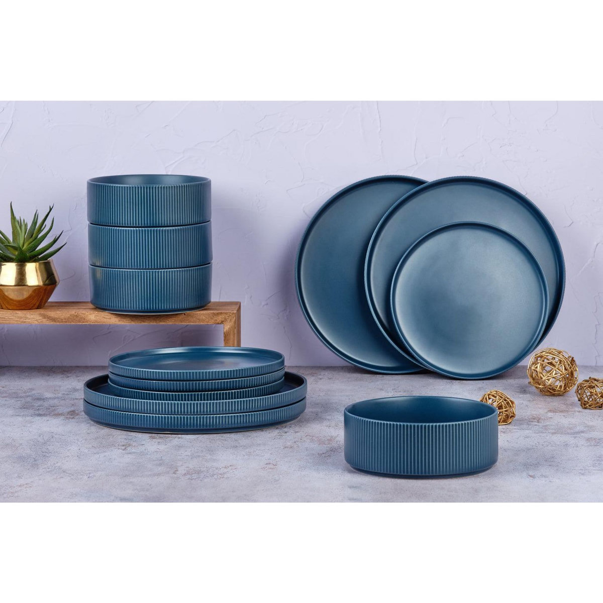 BJORN Service Les Essentiels SCANDI - 12 pièces - Marine