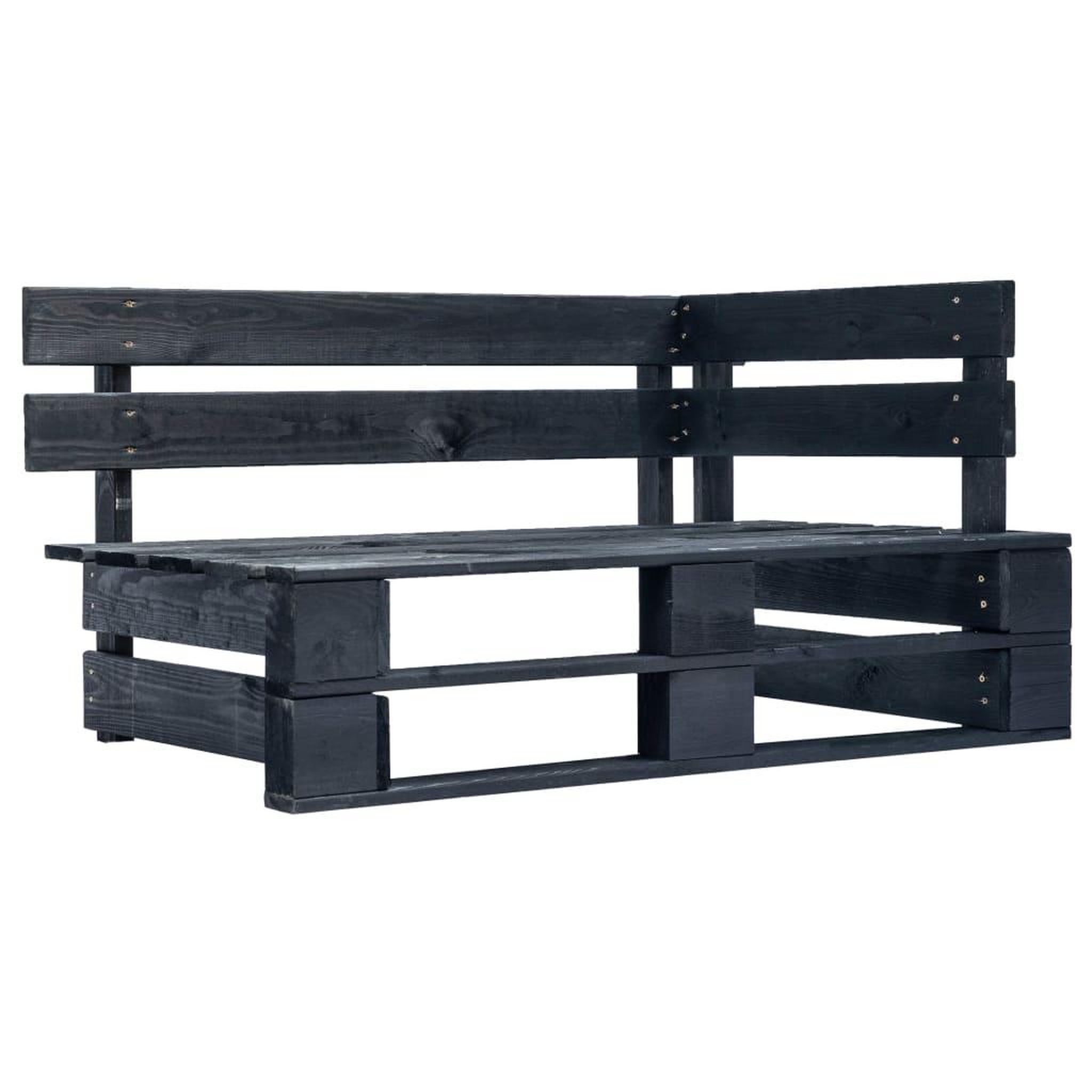 Voir la diapositive 2 : VIDAXL Canape d'angle palette de jardin noir bois de pin impregne