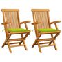 Voir la diapositive 1 : VIDAXL Chaises de jardin avec coussins vert vif lot de 2 Bois de teck