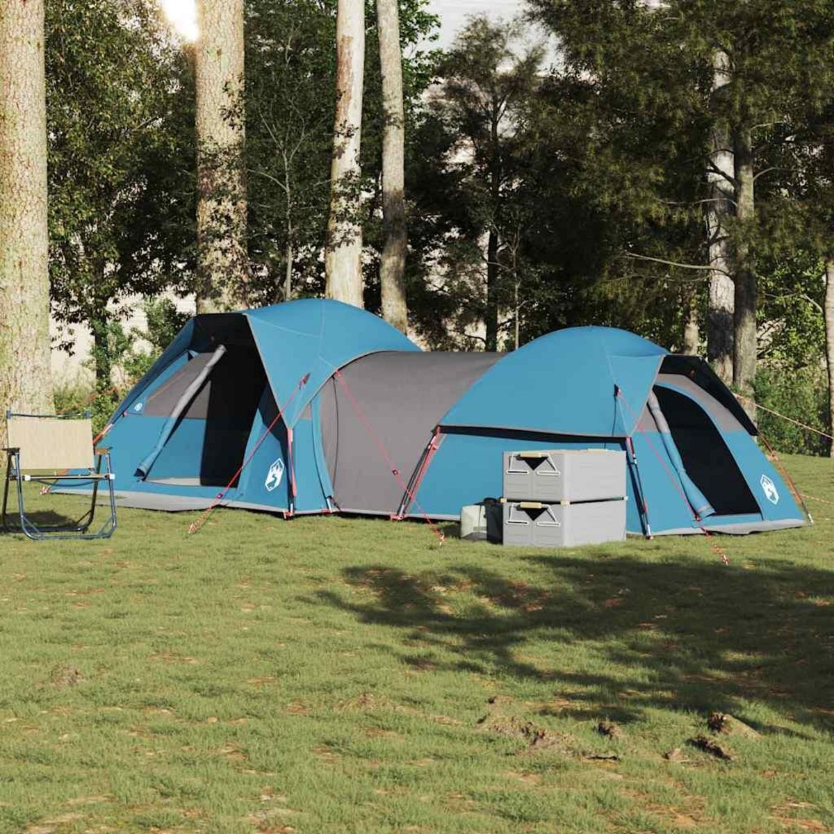 VIDAXL Tente de camping 5 personnes bleu impermeable