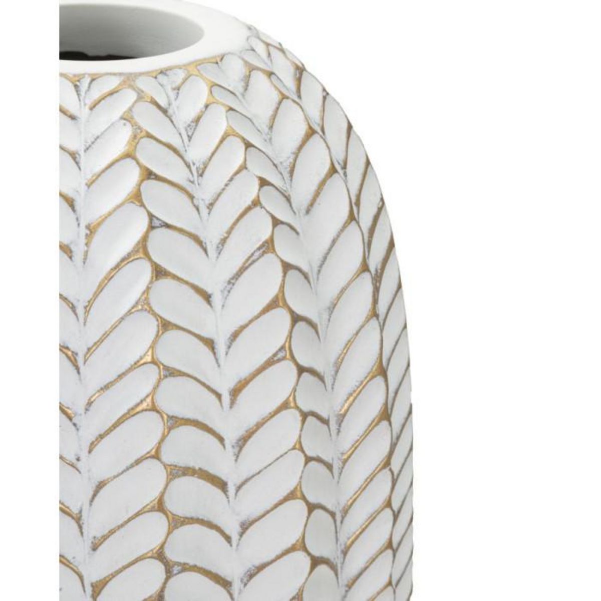 Paris Prix Vase Déco en Résine  Leaf  46cm Blanc