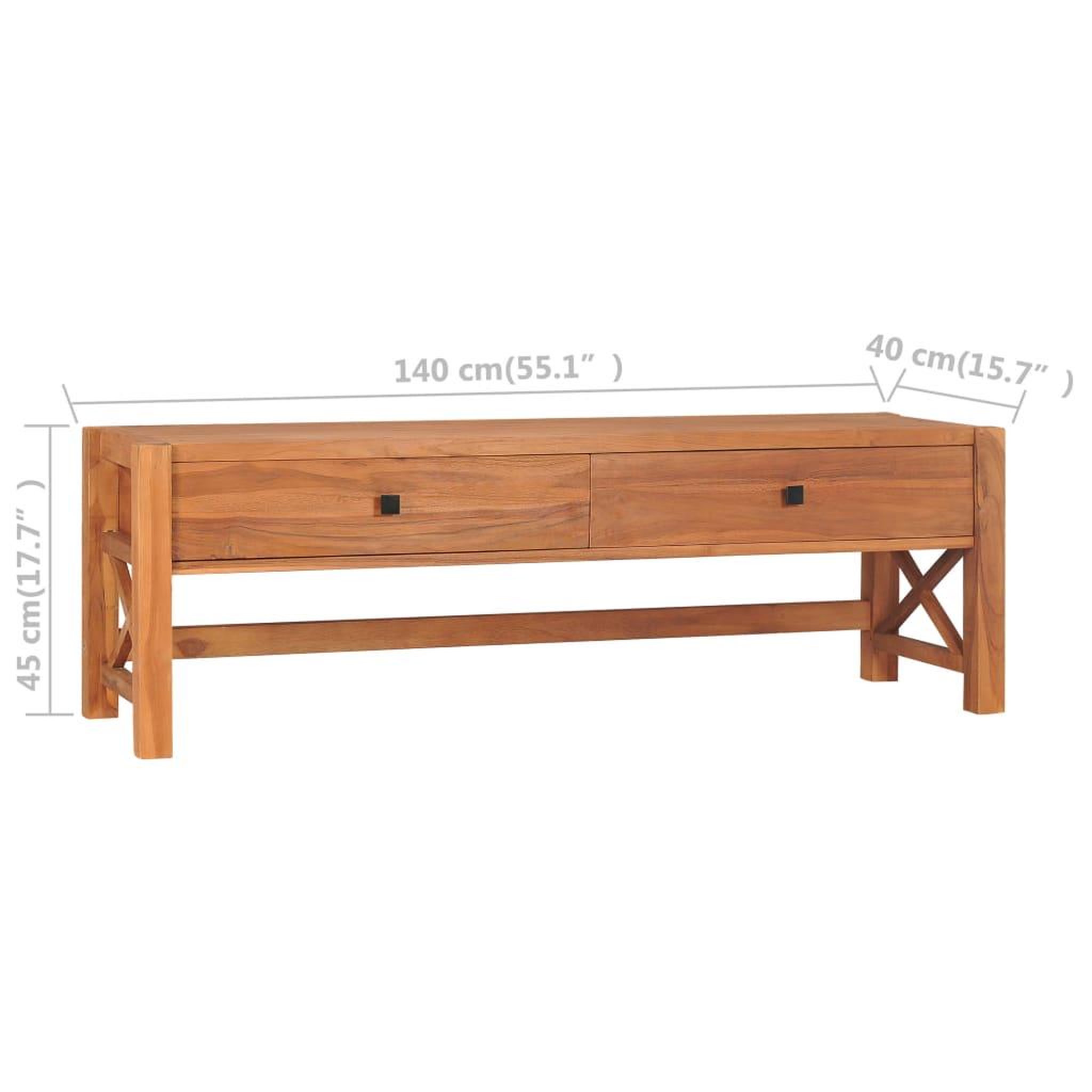 Voir la diapositive 6 : VIDAXL Meuble TV 140x40x45 cm Bois de teck