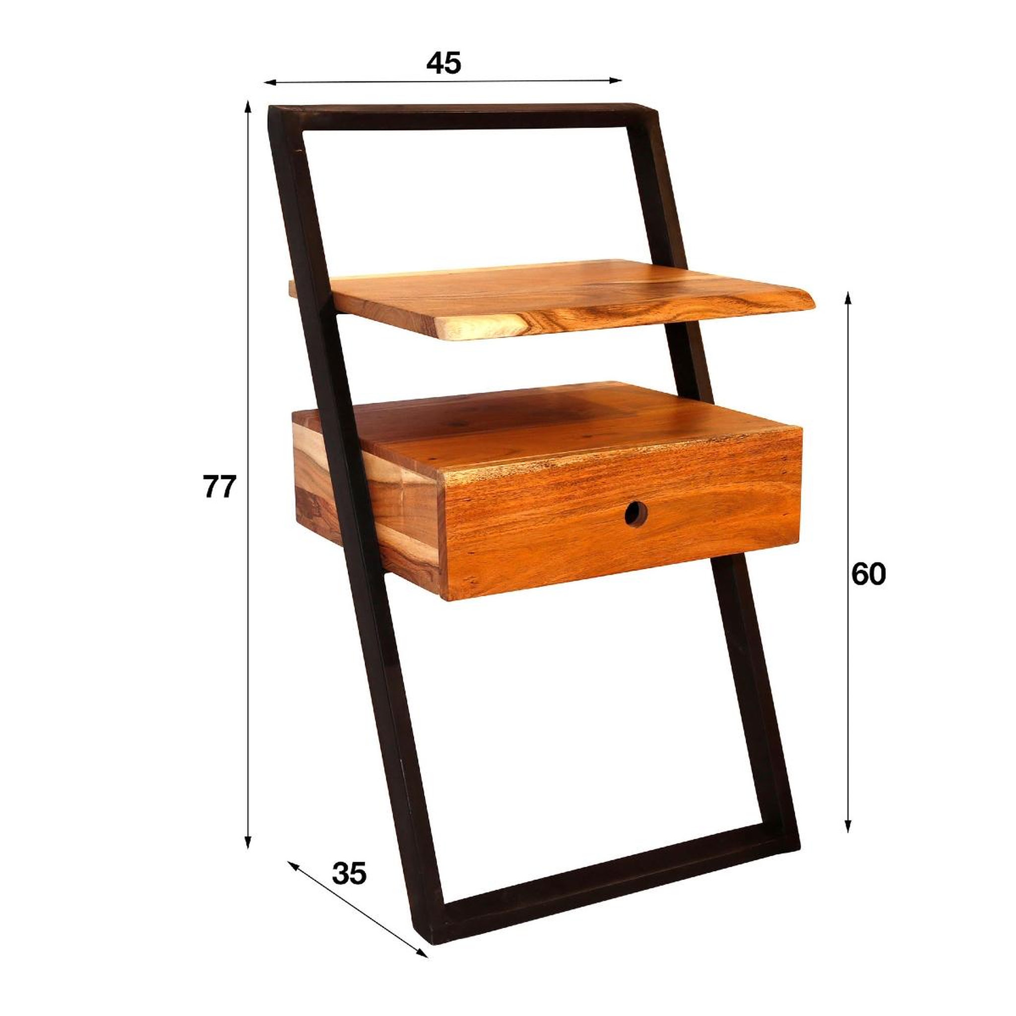 Voir la diapositive 5 : JLC KREATION Table de chevet en bois massif nael 1 tiroir