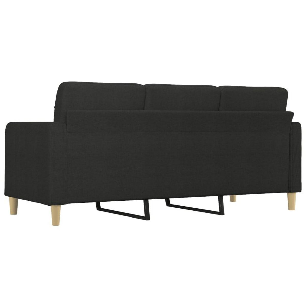 VIDAXL Canape a 3 places Noir 180 cm Tissu