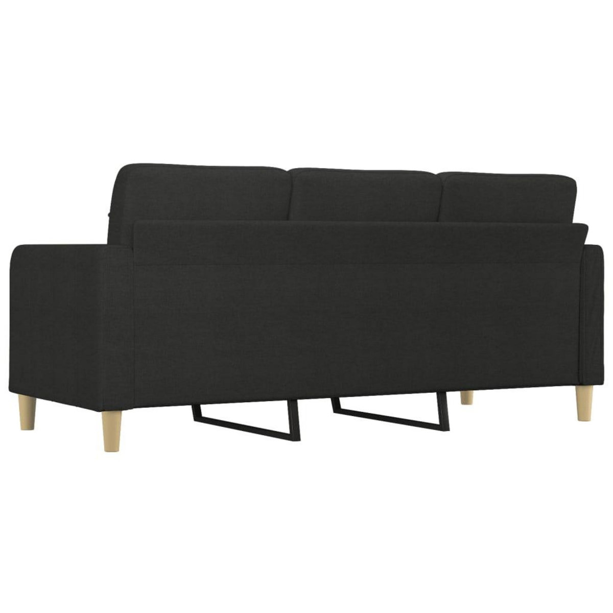 VIDAXL Canape a 3 places Noir 180 cm Tissu