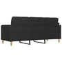Voir la diapositive 5 : VIDAXL Canape a 3 places Noir 180 cm Tissu