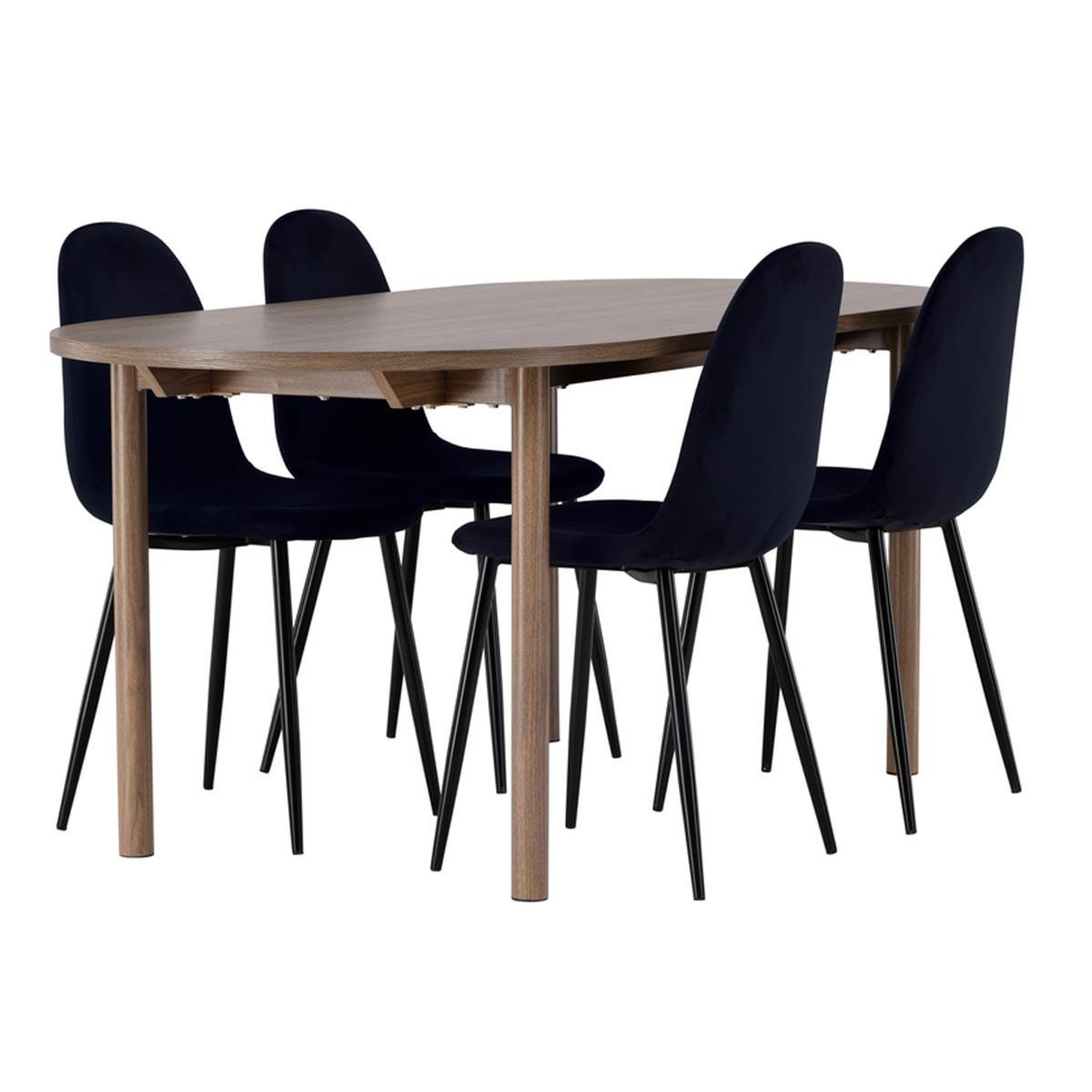 Paris Prix Ensemble table à manger & 4 chaises  andy & polar  180cm naturel & noir