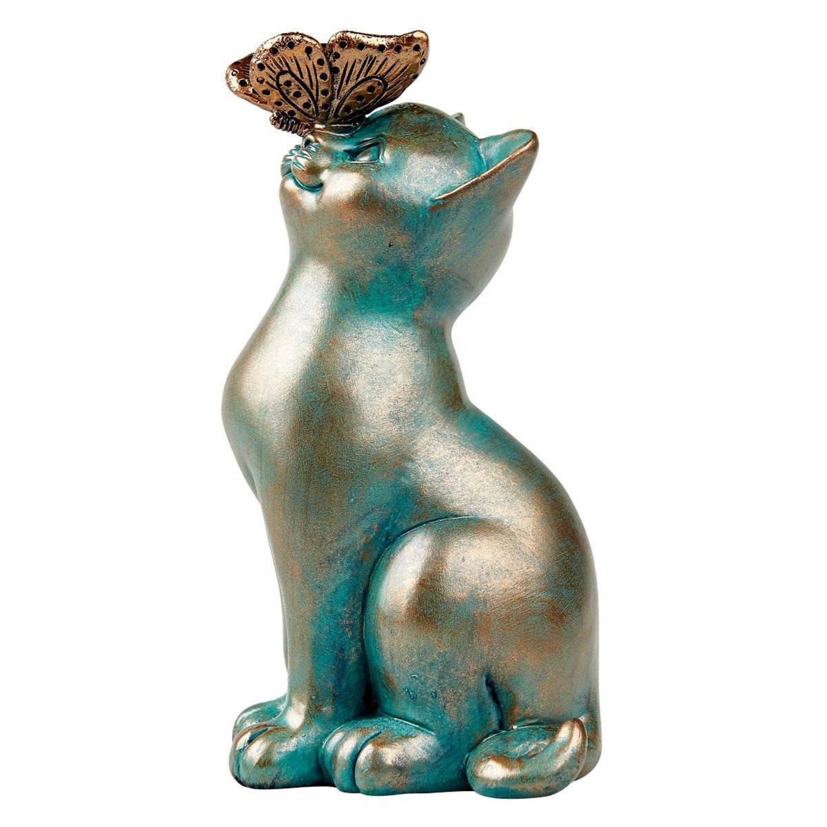 GARDENSTAR Chat en résine avec papillon - 19cm