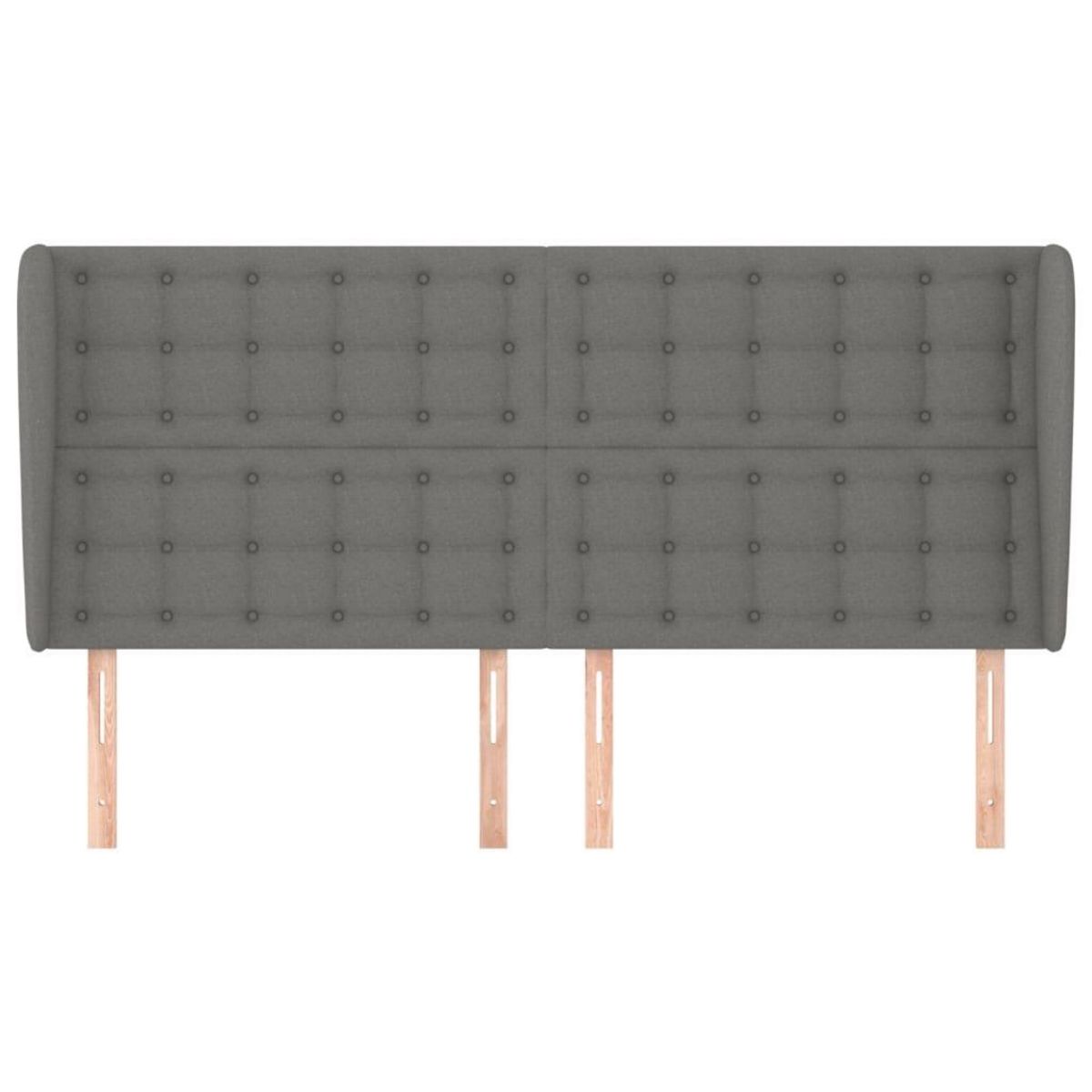 VIDAXL Tete de lit avec oreilles Gris fonce 163x23x118/128 cm Tissu