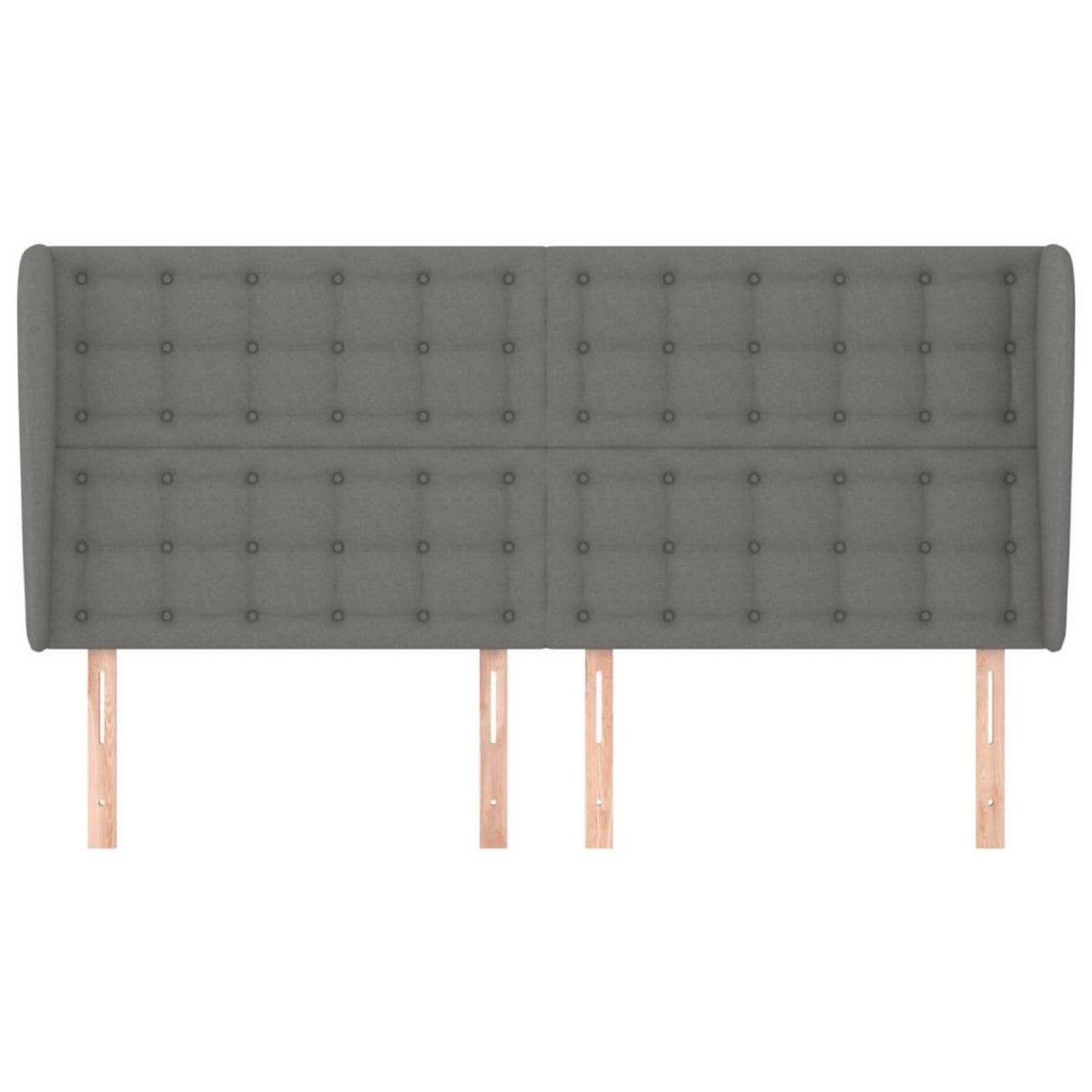 VIDAXL Tete de lit avec oreilles Gris fonce 163x23x118/128 cm Tissu