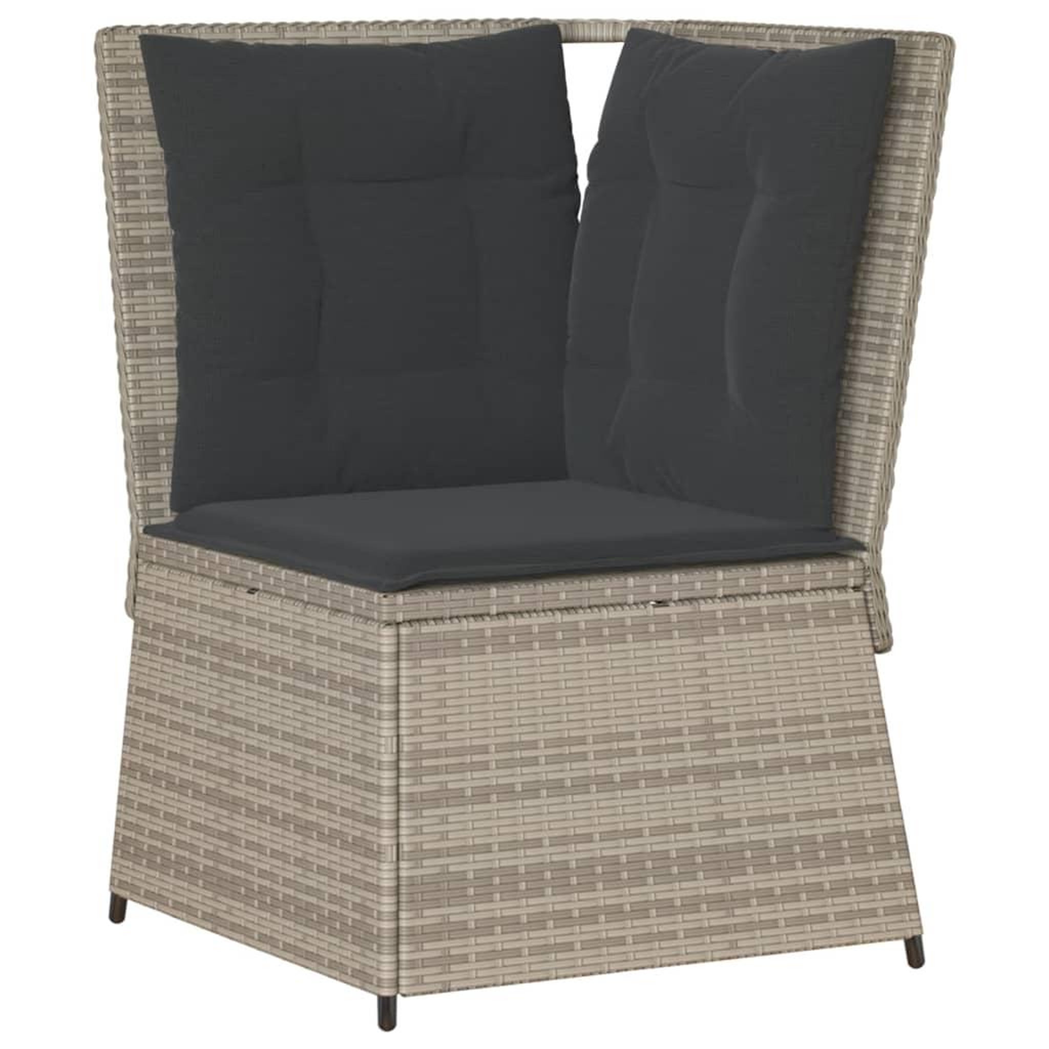 Voir la diapositive 2 : VIDAXL Canape d'angle de jardin et coussins gris clair resine tressee