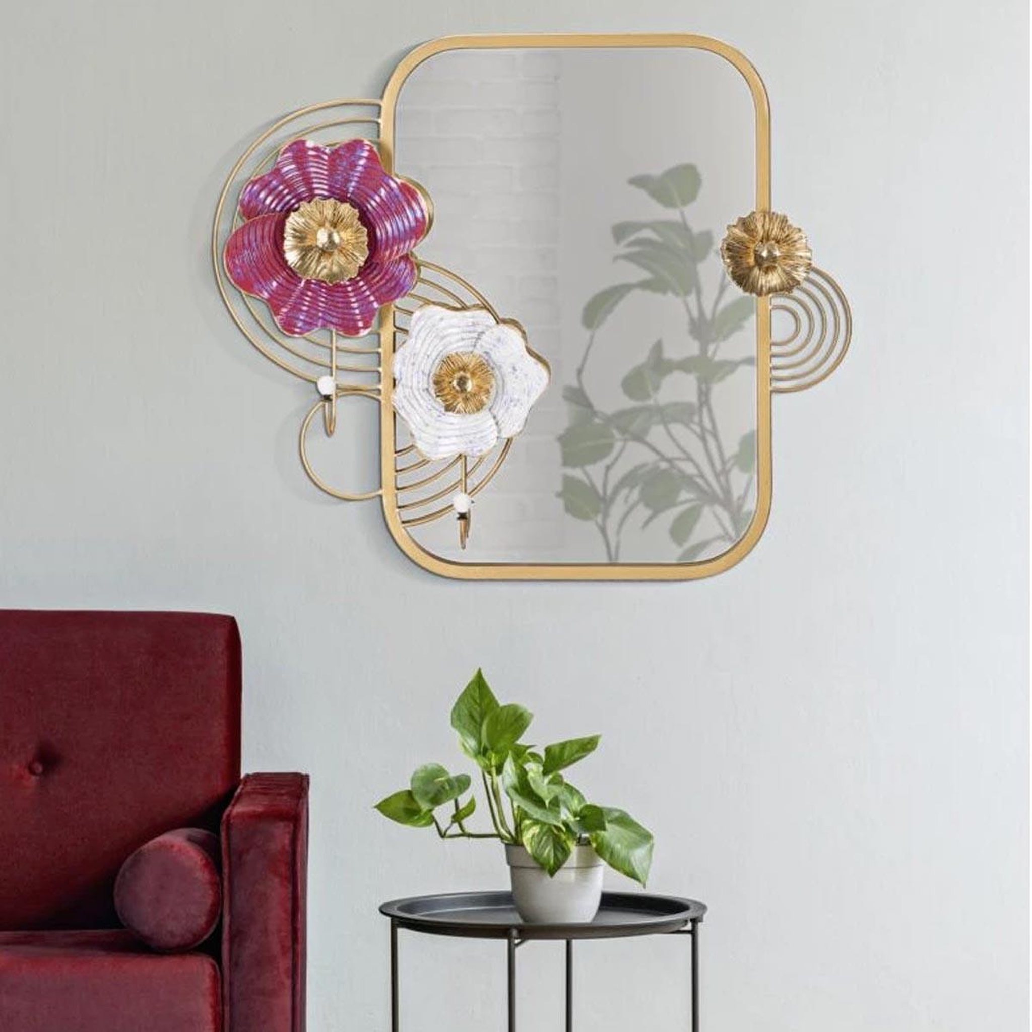 Voir la diapositive 5 : Paris Prix Miroir mural avec 2 crochets  lovis  75cm multicolore