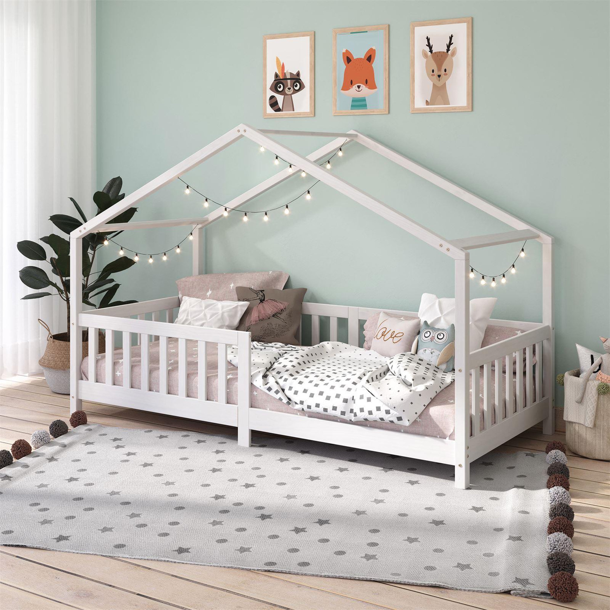 Voir la diapositive 2 : IDIMEX Lit cabane LISAN 90 x 190 cm, en pin massif