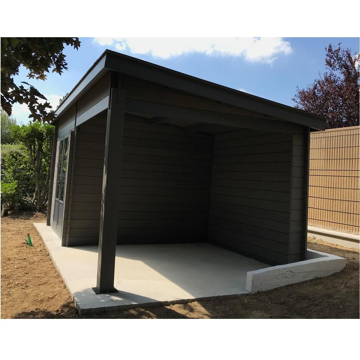 GREEN OUTSIDE Abri de jardin bois - Toit plat - 14,3m² - COLO