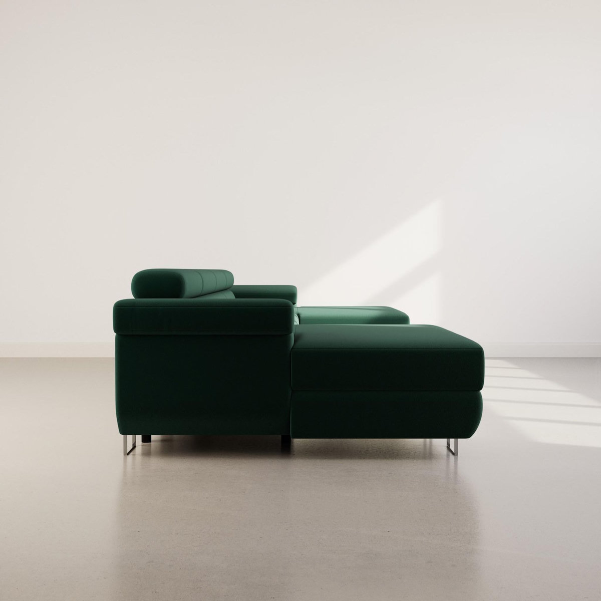 BEST MOBILIER Pablo - canapé panoramique en u - 7 places - convertible avec coffres et têtières réglables - en velours