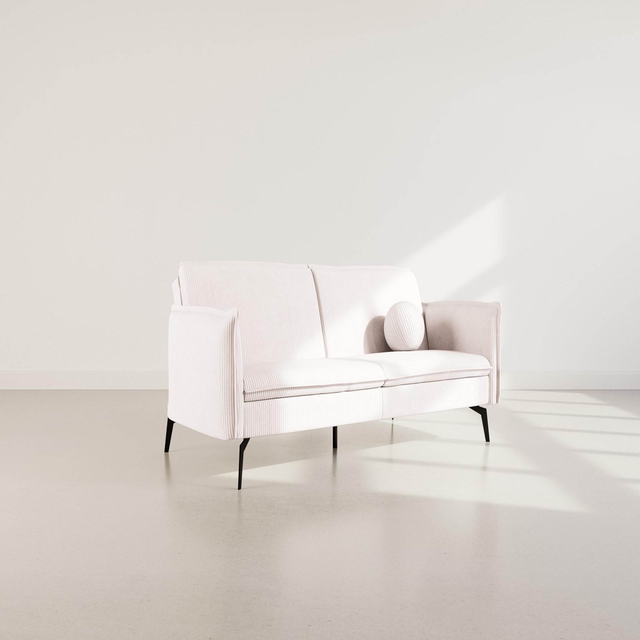 BEST MOBILIER Lexie - canapé convertible clic-clac 2 places en velours côtelé. Coloris disponibles : Beige, Gris