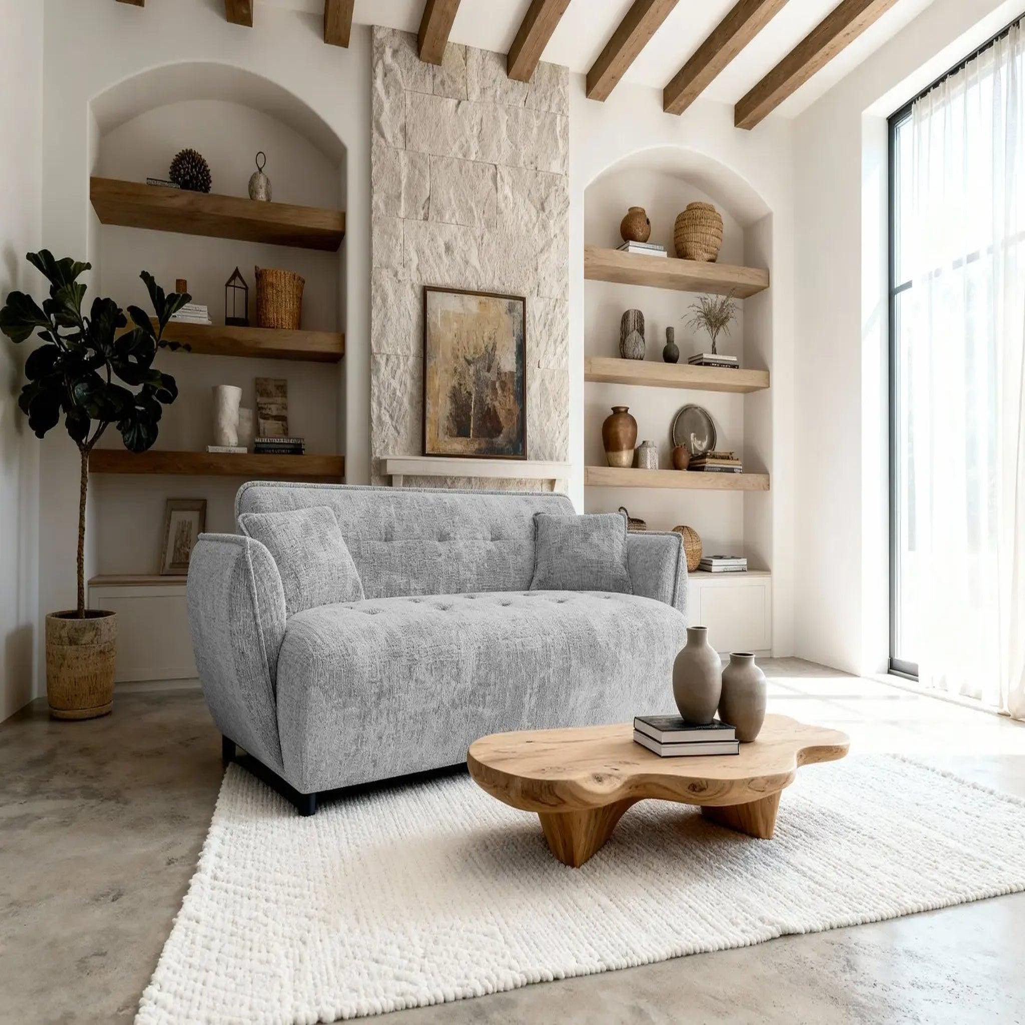 Voir la diapositive 4 : CASANOVA PARIS Mona - canapé droit tissu chenille 3 places
