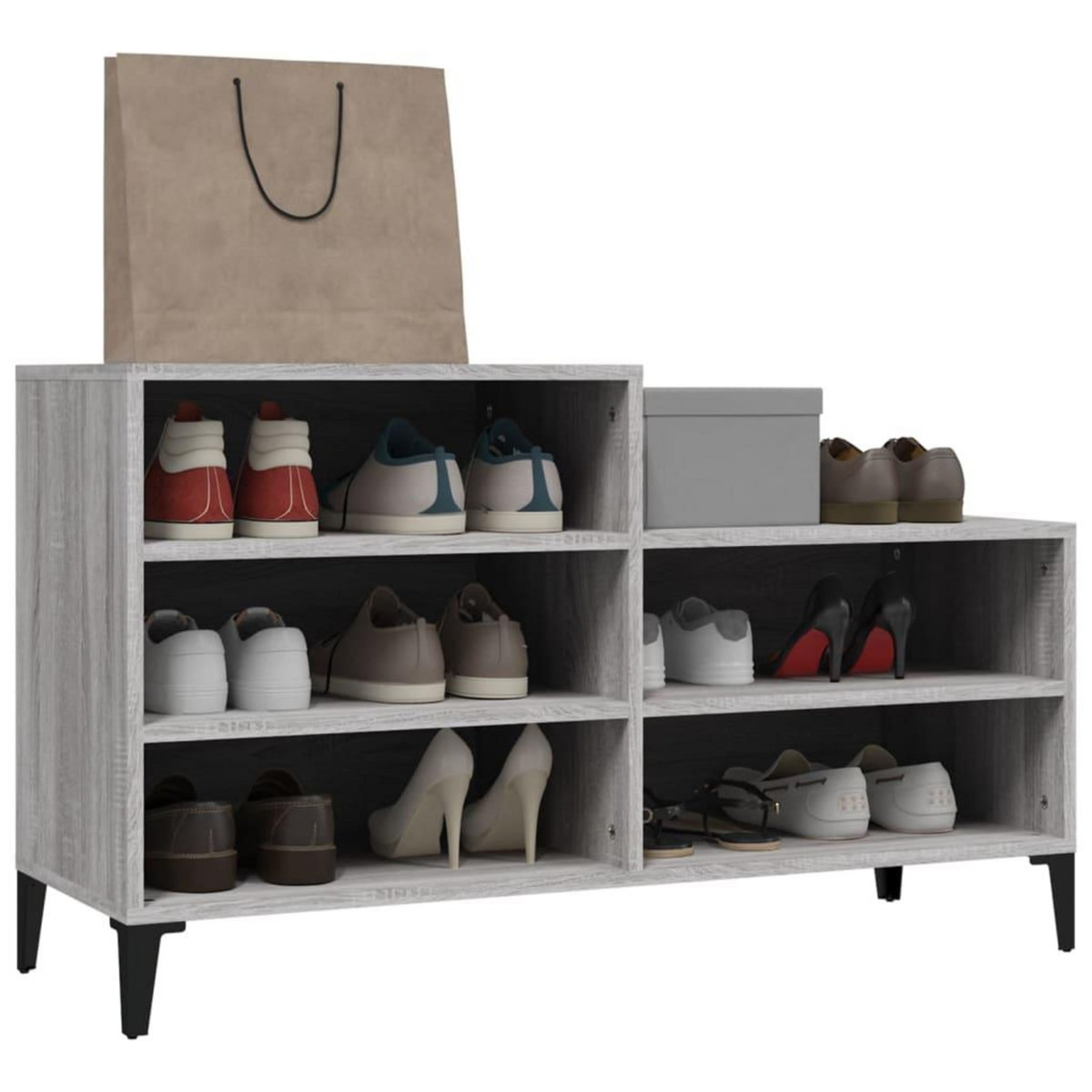 VIDAXL Armoire a chaussures Sonoma gris 102x36x60 cm Bois d'ingenierie