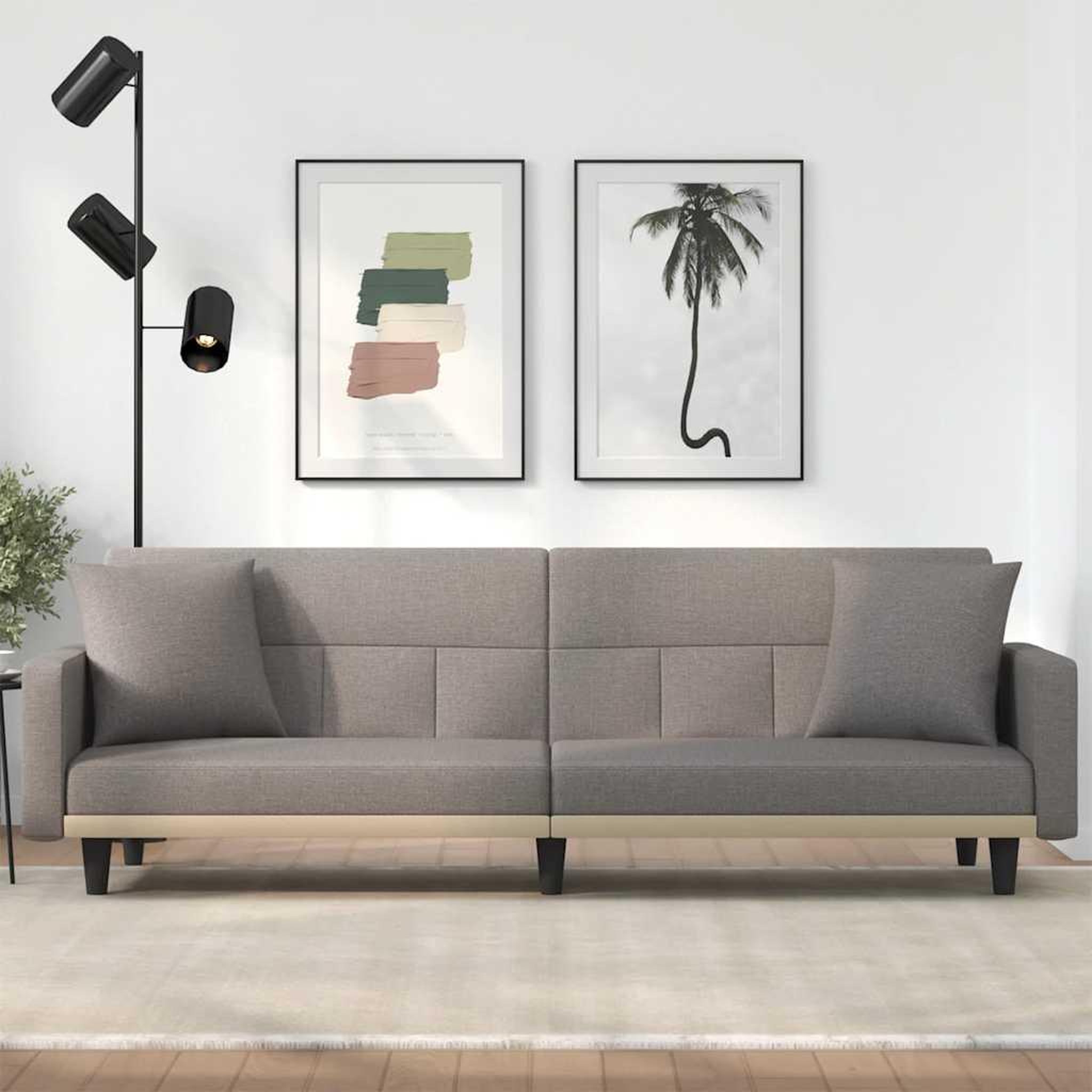 VIDAXL Canape-lit avec coussins taupe tissu