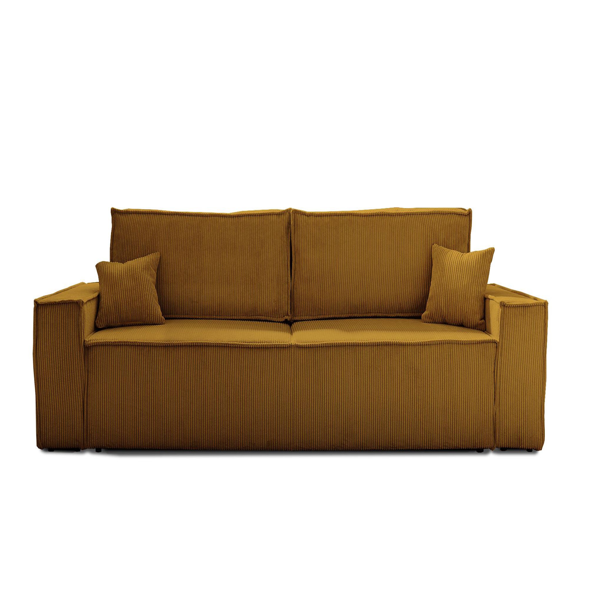 Voir la diapositive 1 : BEST MOBILIER Dellia - canapé 3 places convertible - avec coffre - en velours côtelé - style contemporain