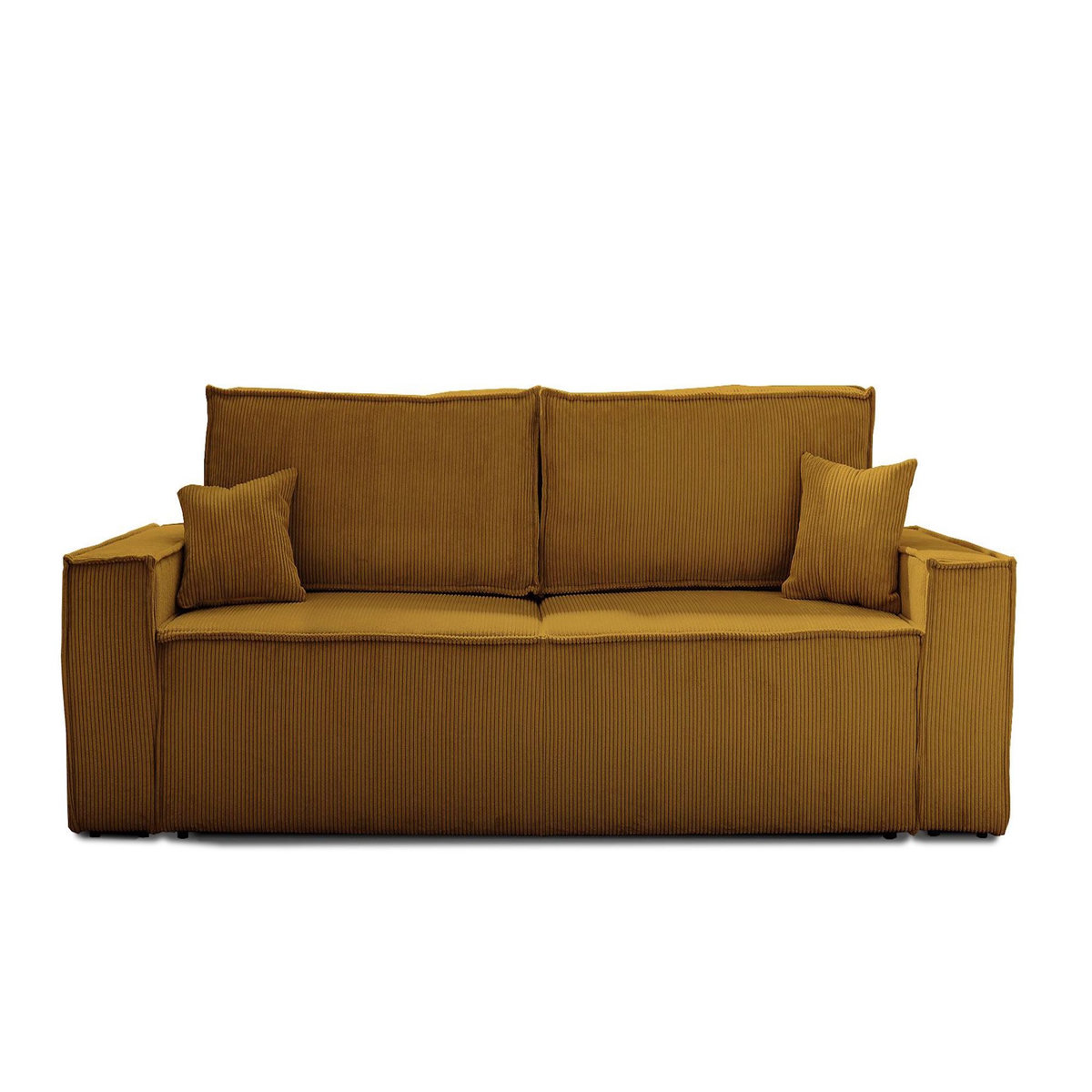 BEST MOBILIER Dellia - canapé 3 places convertible - avec coffre - en velours côtelé - style contemporain