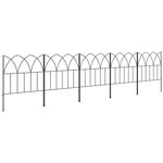 OUTSUNNY Lot de 5 clôtures de jardin décoratives avec ornements métal noir