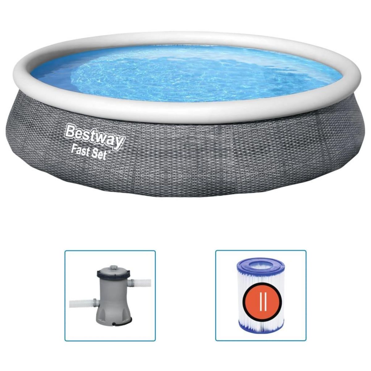 BESTWAY Bestway Ensemble de piscine gonflable Fast Set avec pompe 396x84 cm