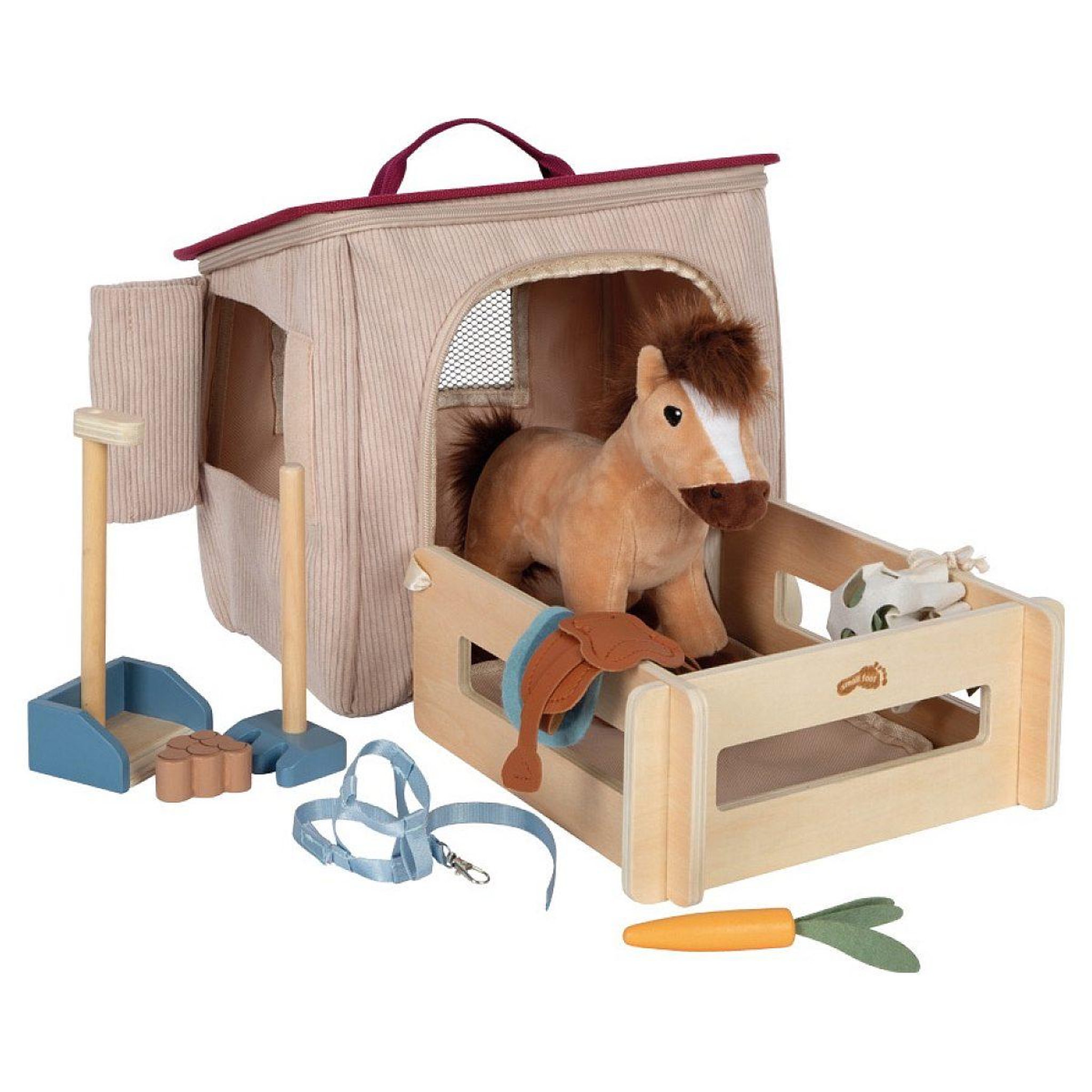 SMALLFOOT Set de jeu Cheval avec ecurie et accessoires dans un sac