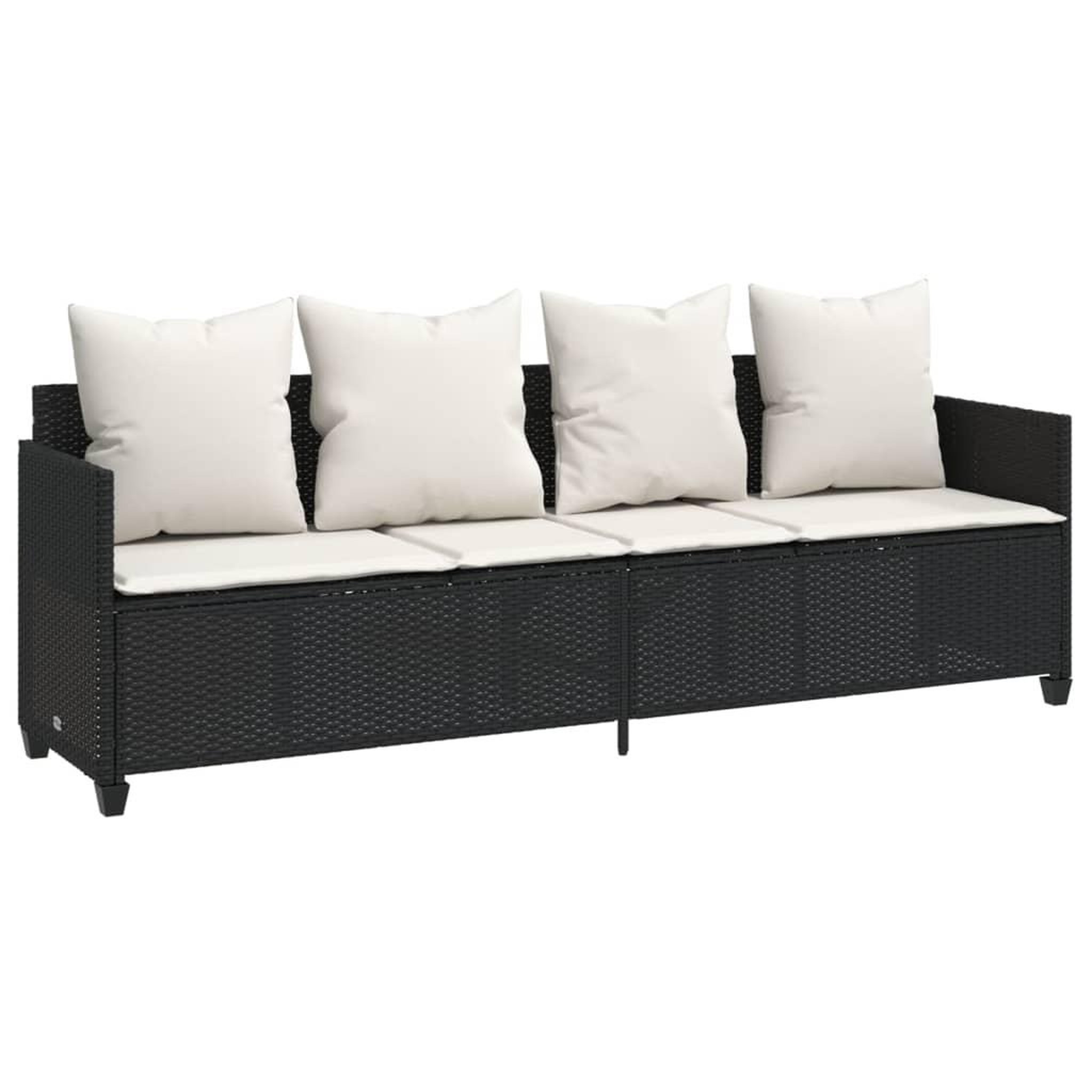 Voir la diapositive 3 : VIDAXL Salon de jardin 5 pcs avec coussins noir resine tressee